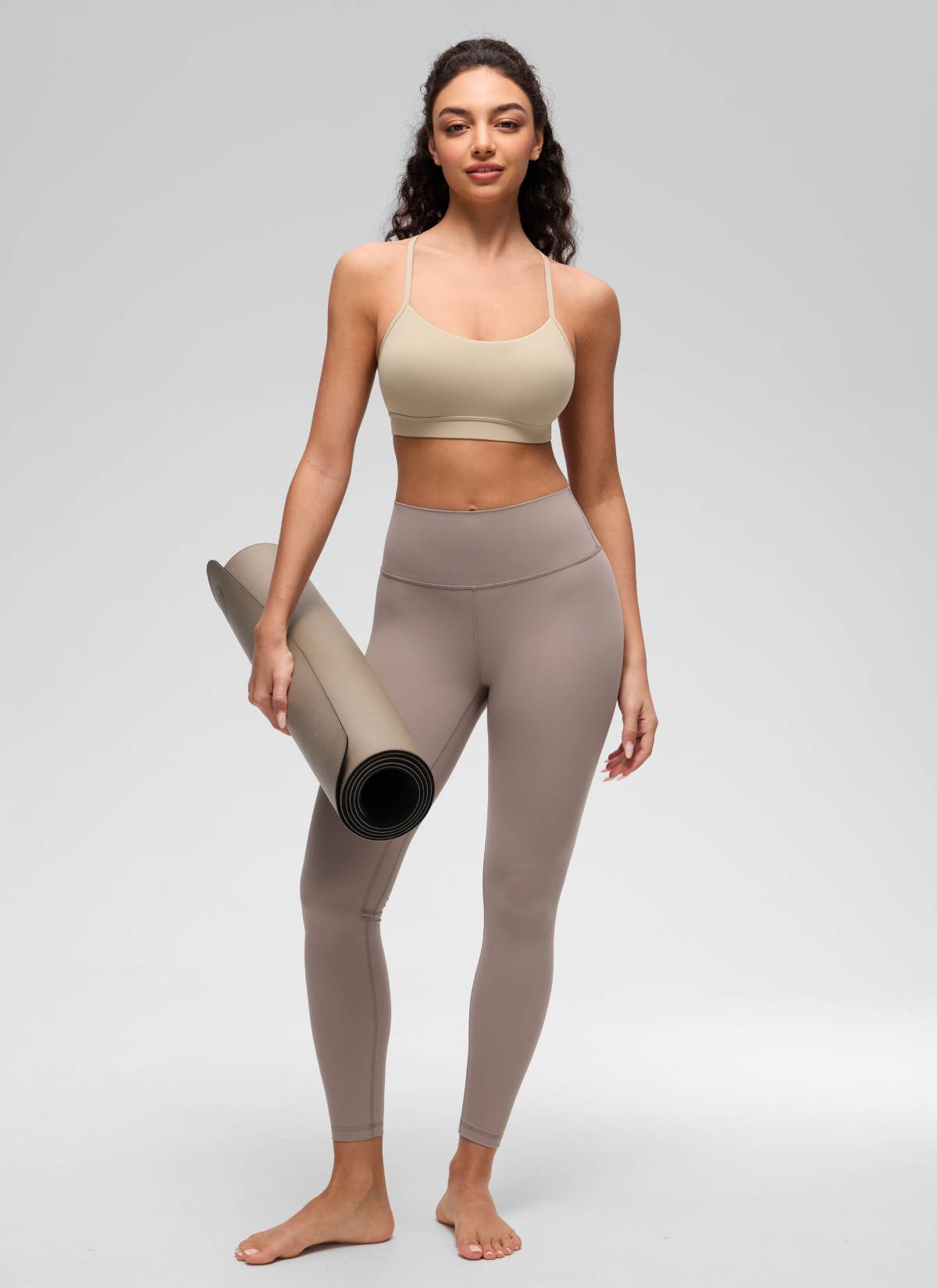 CRZ YOGA Women's Yoga Light Support Butterluxe Sports Bra Y back Oak