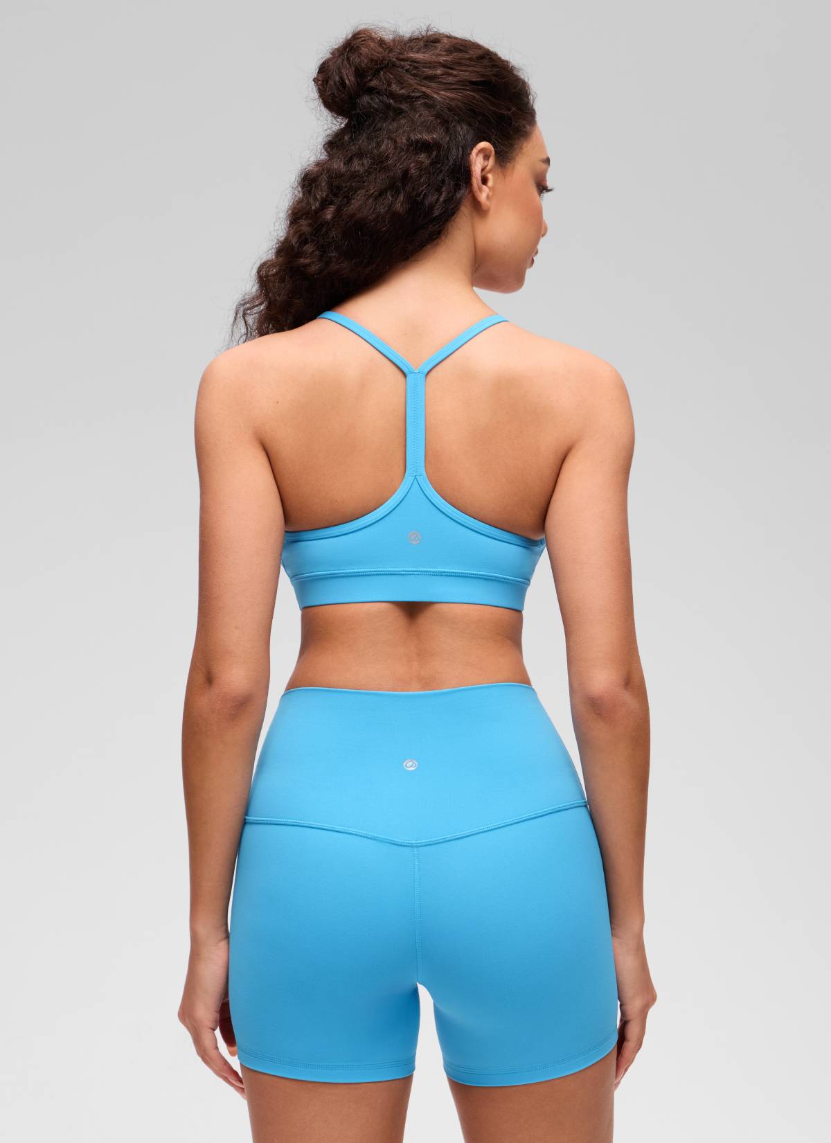 CRZ YOGA Women's Yoga Light Support Butterluxe Sports Bra Y back Kayak Blue