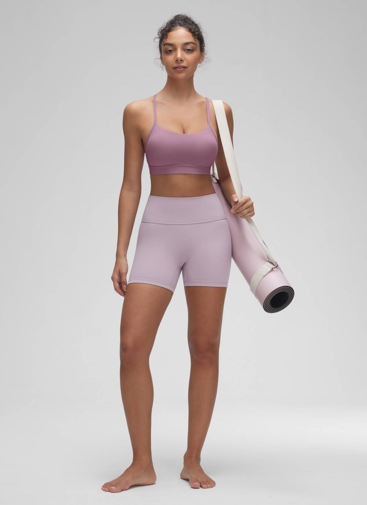 CRZ YOGA Women's Yoga Light Support Butterluxe Sports Bra Y back Light Lavender