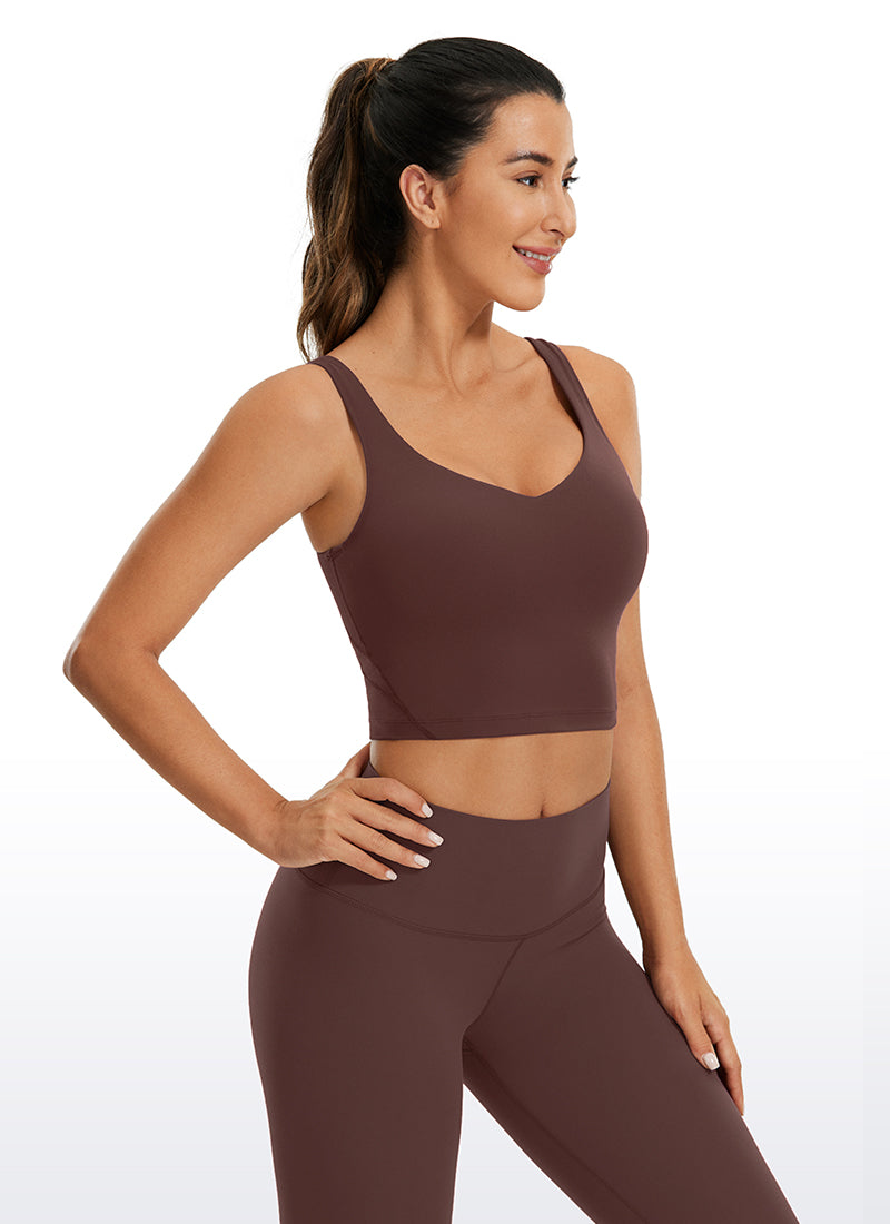 CRZ YOGA Women's Yoga Low support Butterluxe Longline Bra U-back Taupe
