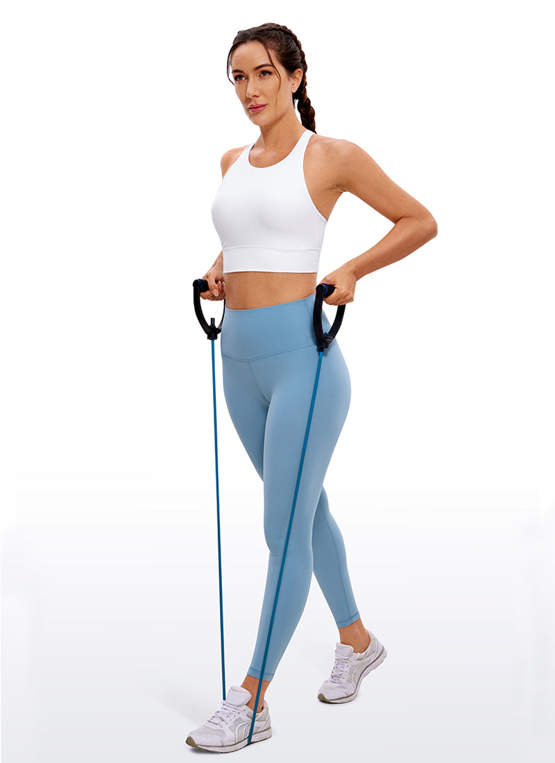 CRZ YOGA Women's Training Medium Support Butterluxe Bra Strappy back White