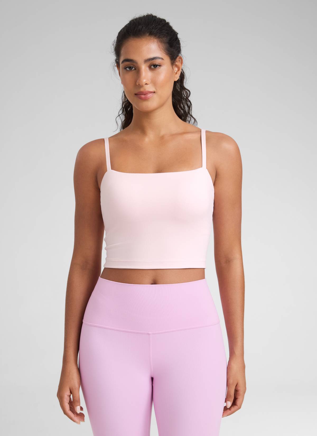 CRZ YOGA Womens Butterluxe Longline Adjustable Thin Strap Sports Bra Strawberry Pink