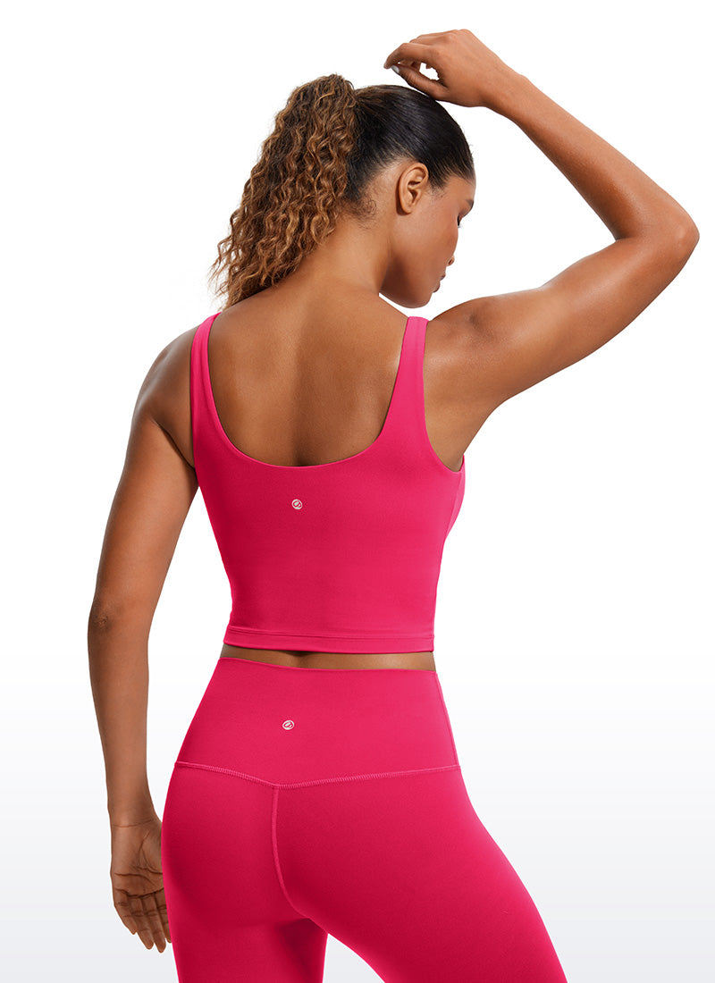 CRZ YOGA Women's Tight Fit Tops Butterluxe Built-in Bra U Back Tank Viva Magenta