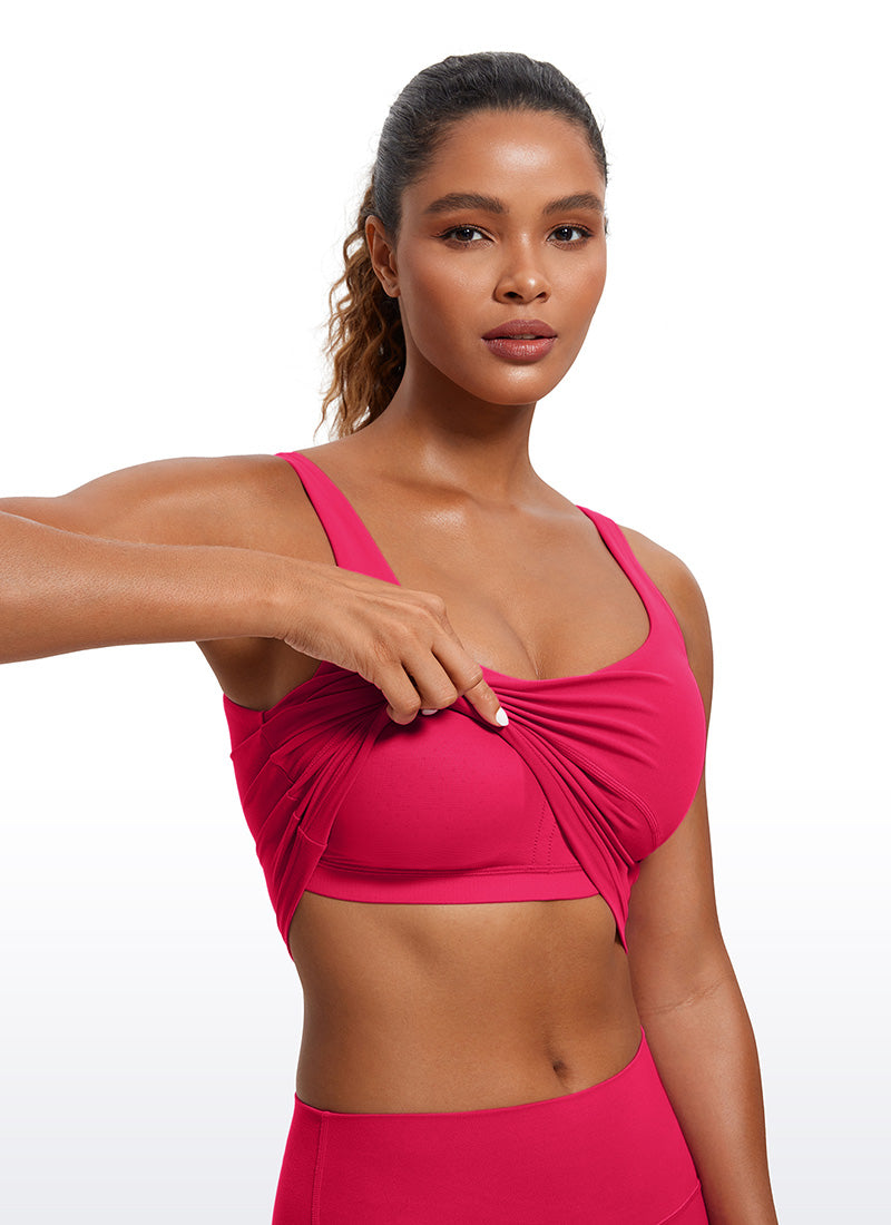 CRZ YOGA Women's Tight Fit Tops Butterluxe Built-in Bra U Back Tank Viva Magenta