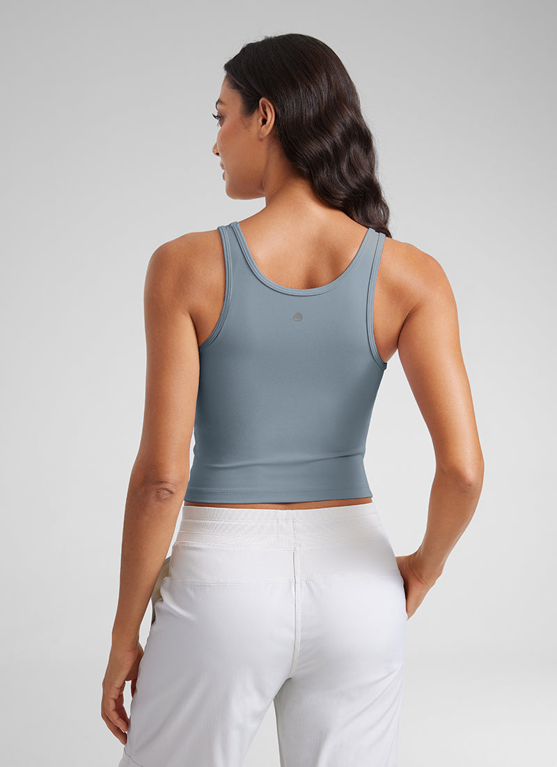 CRZ YOGA Women's Yoga Butterluxe Tight Fit Tank Tops Racerback Belgian Blue