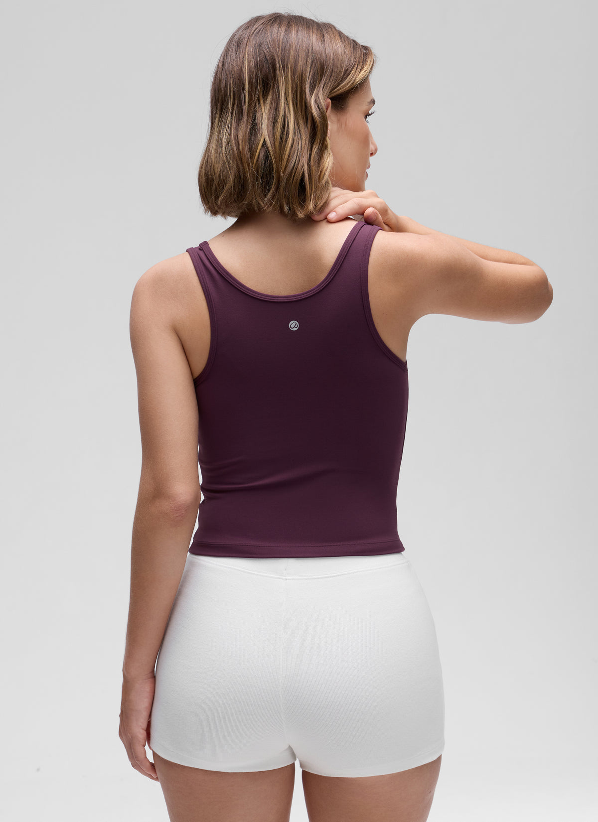 CRZ YOGA Women's Yoga Butterluxe Tight Fit Tank Tops Racerback Deep Purple @model_info:Jaynne