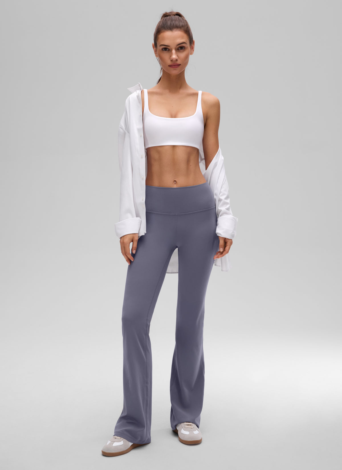 CRZ YOGA Women Butterluxe Square Neck Cami Padded Mini Bra White @model_info:G