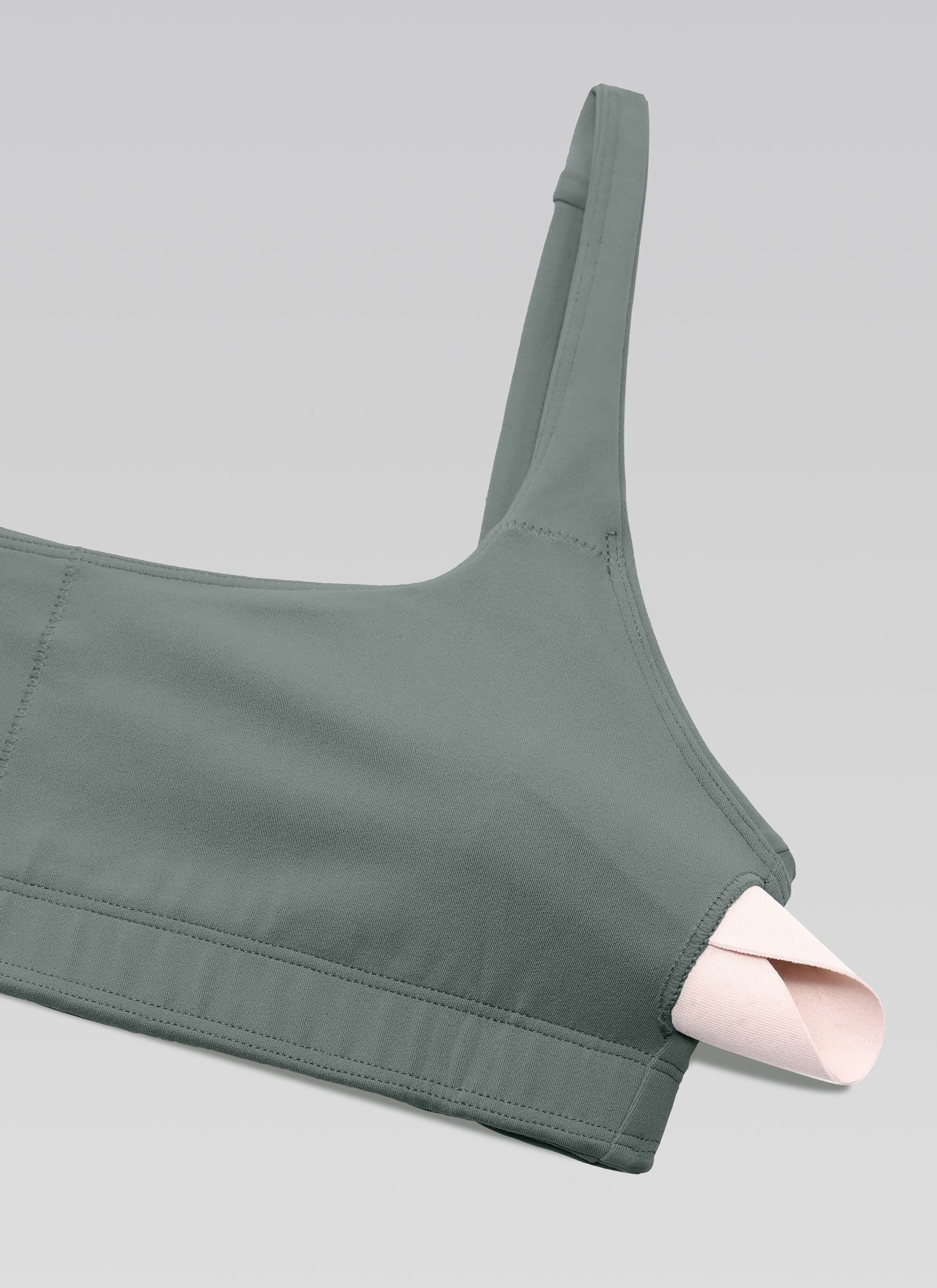 CRZ YOGA Women Butterluxe Square Neck Cami Padded Mini Bra Grey Sage @model_info:NEW