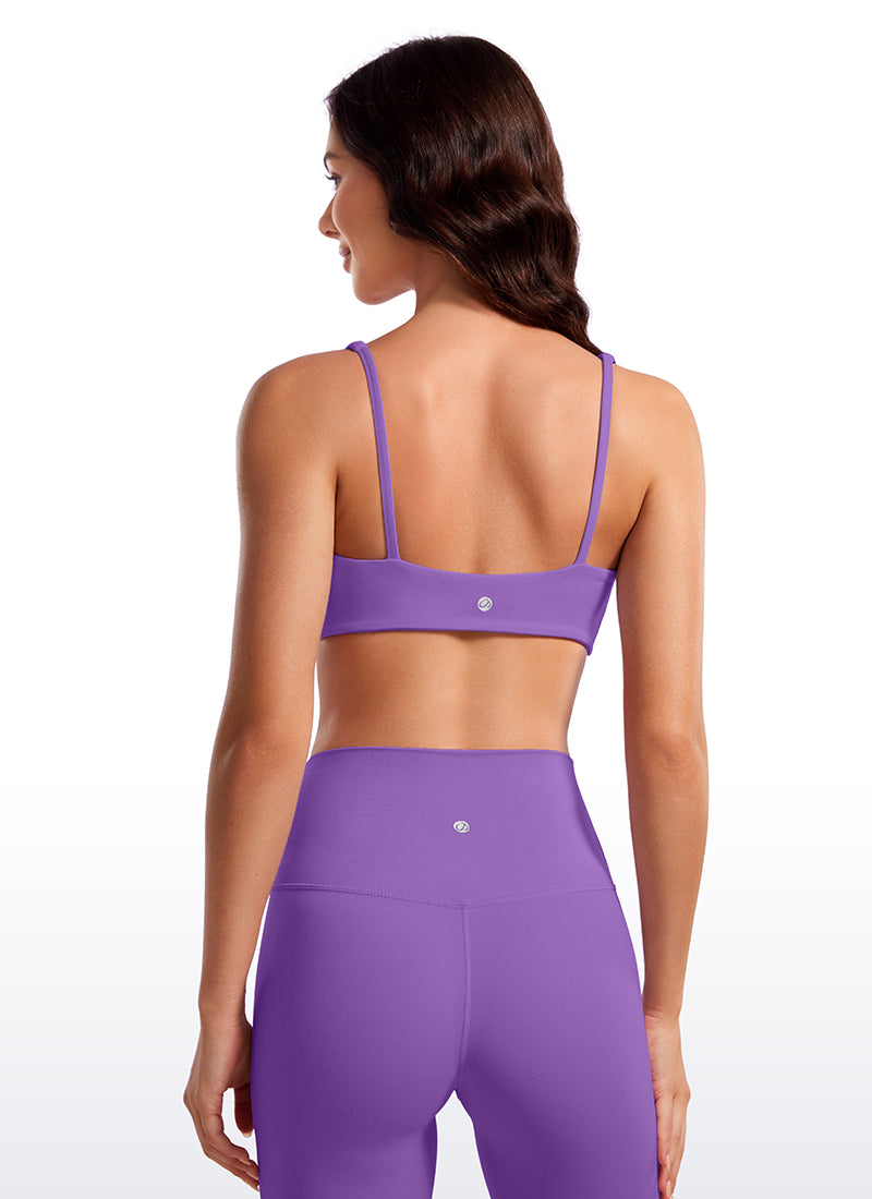 CRZ YOGA Women Butterluxe Square Neck Cami Padded Mini Bra Royal Lilac