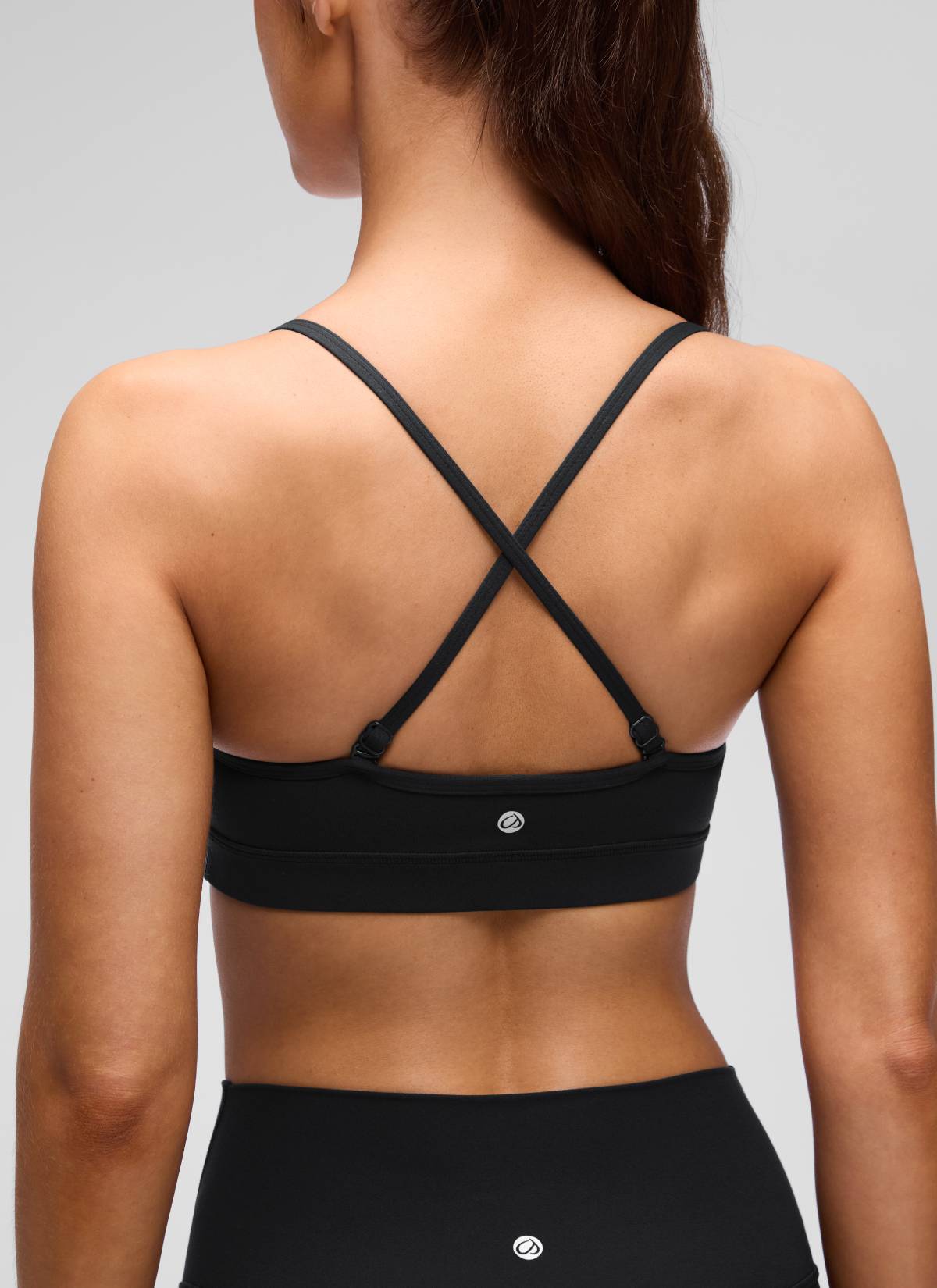 CRZ YOGA Butterluxe Womens V Neck Camisole Yoga Padded Sports Bra Black
