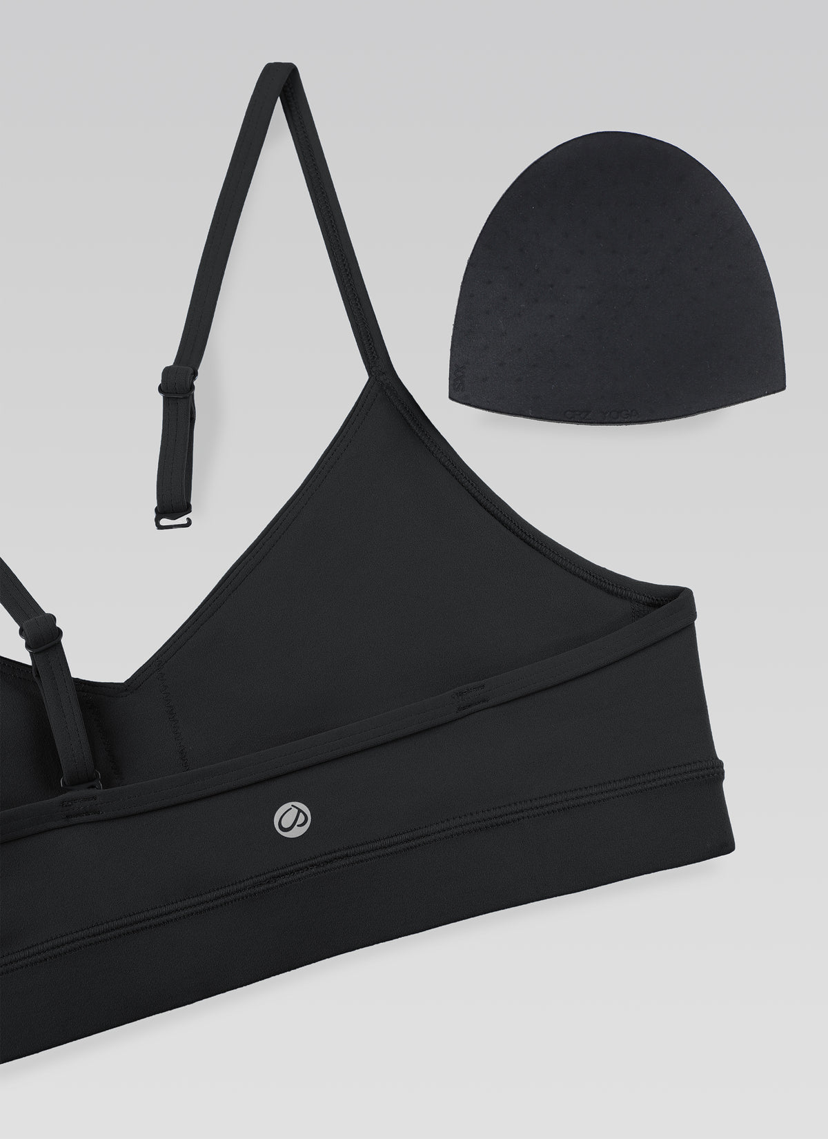 CRZ YOGA Butterluxe Womens V Neck Camisole Yoga Padded Sports Bra Black @model_info:NEW