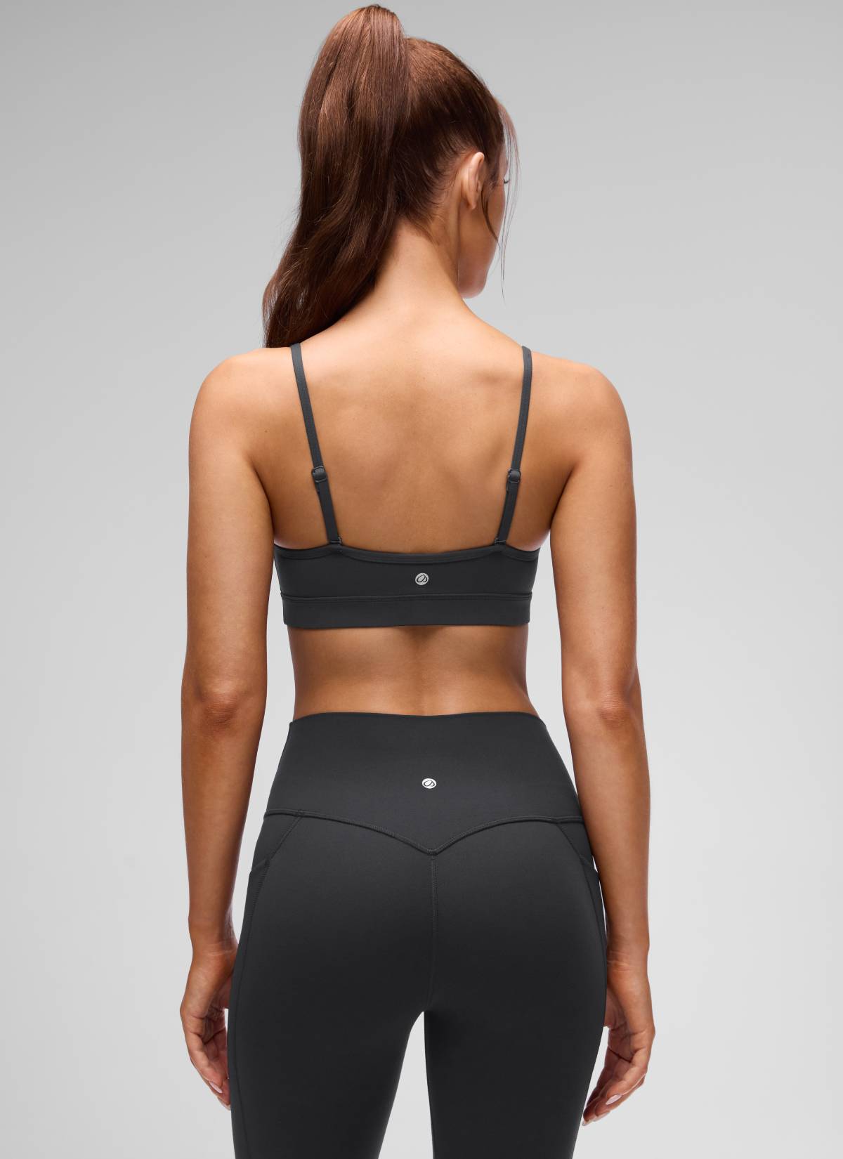 CRZ YOGA Butterluxe Womens V Neck Camisole Yoga Padded Sports Bra Mysterious Grey