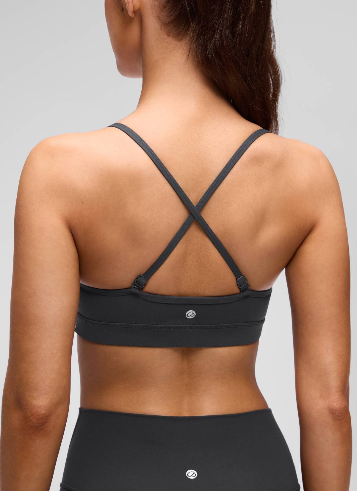 CRZ YOGA Butterluxe Womens V Neck Camisole Yoga Padded Sports Bra Mysterious Grey
