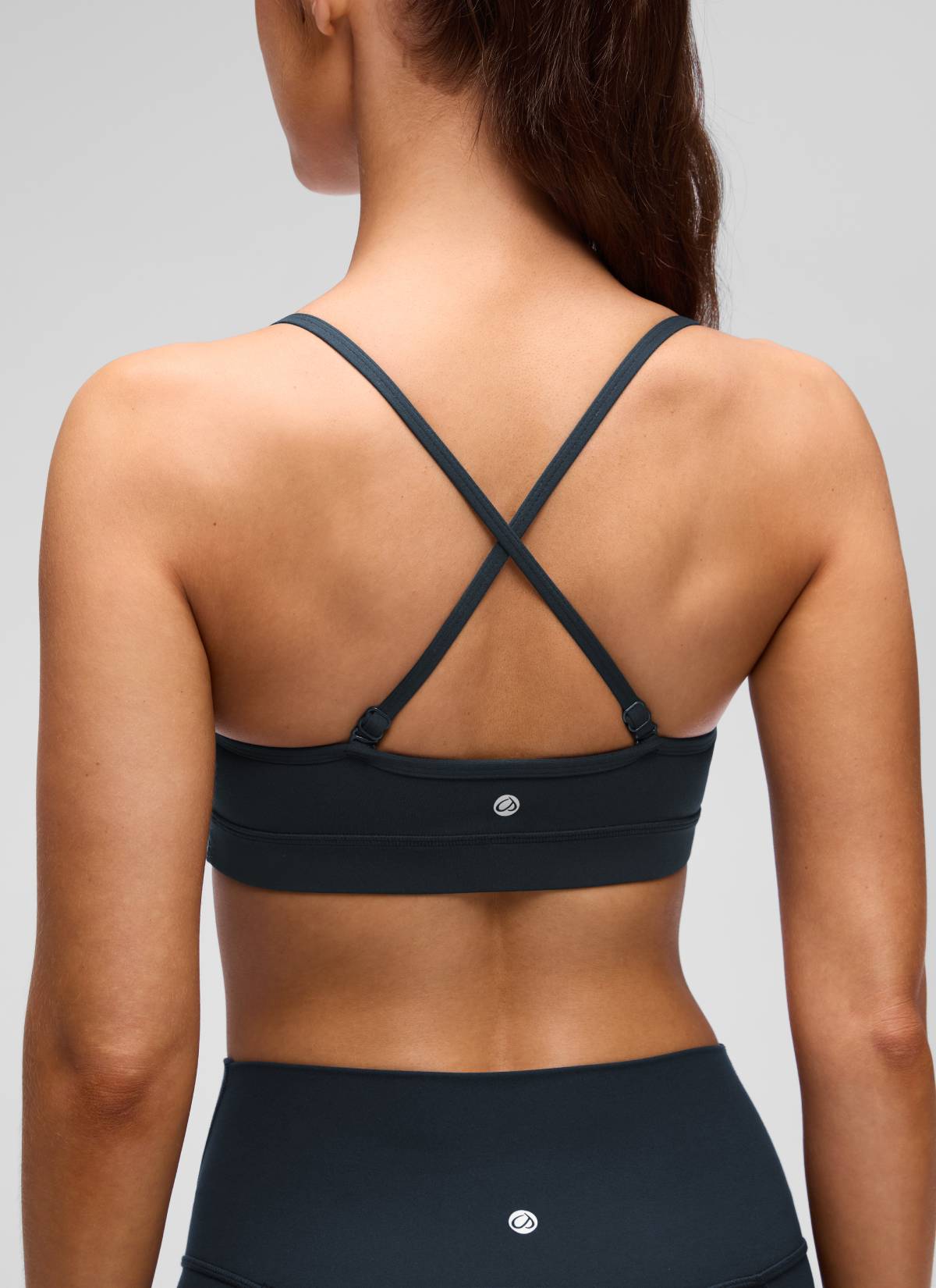 CRZ YOGA Butterluxe Womens V Neck Camisole Yoga Padded Sports Bra True Navy