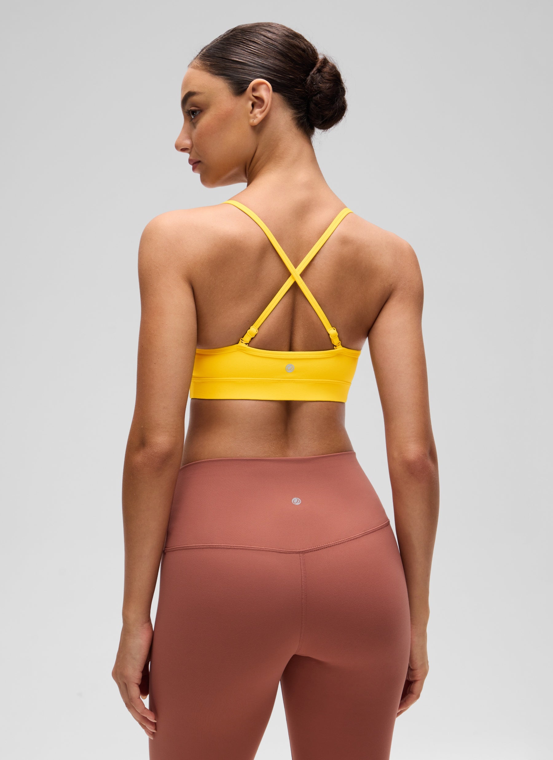 CRZ YOGA Butterluxe Womens V Neck Camisole Yoga Padded Sports Bra High Visibility Yellow
