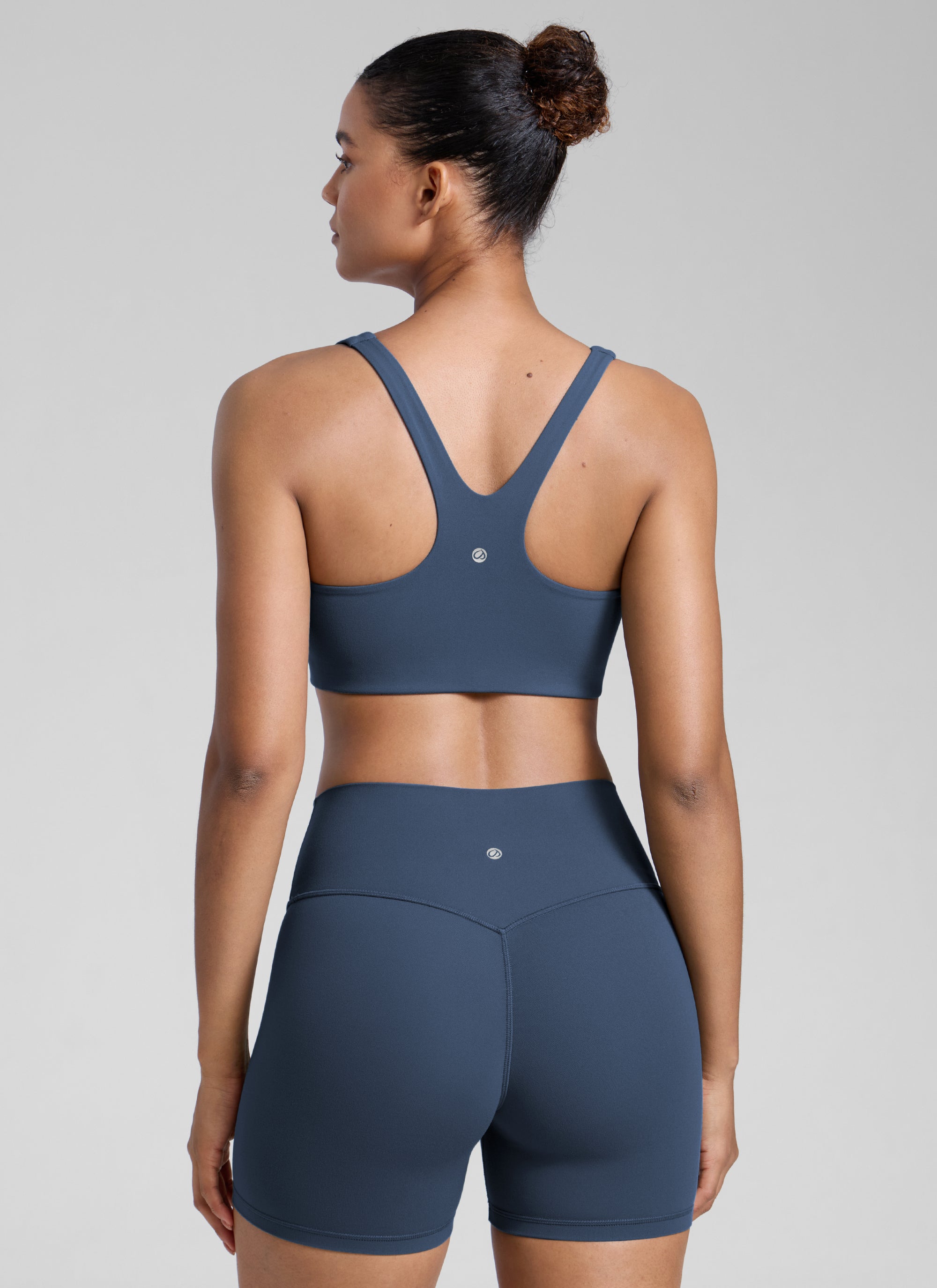 CRZ YOGA Womens Butterlift Double Lined Square Neck Yoga Sports Bra Stelindigo