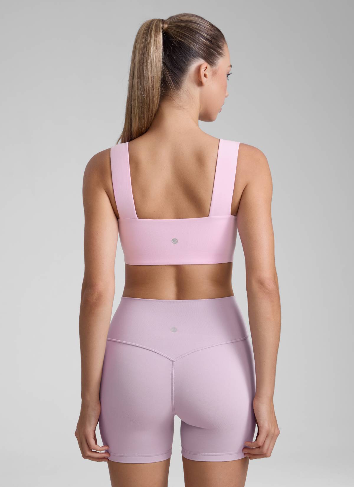 CRZ YOGA Butterluxe Womens Square Neck Open Back Wide straps Sports Bras Vita Pink