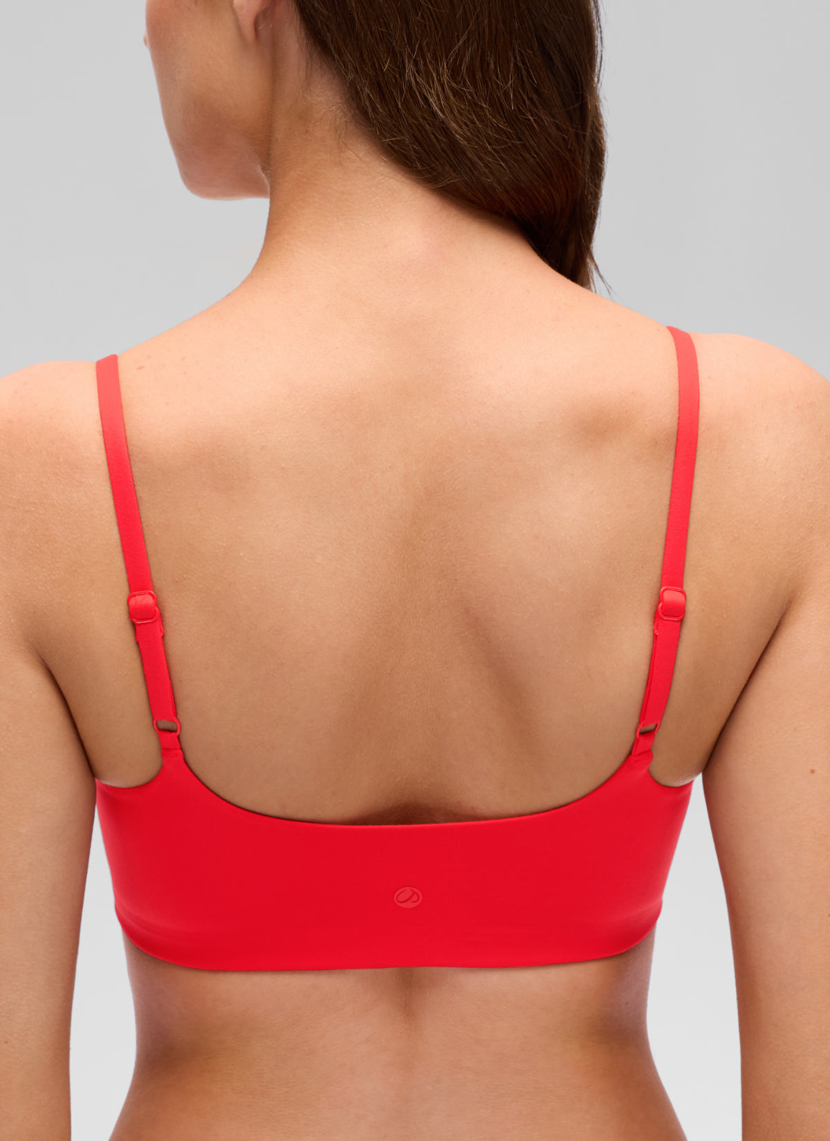 CRZ YOGA Women's Softhold Casual V Neck Mold Spaghetti Strap Bralette Deep Red @model_info:Gelye