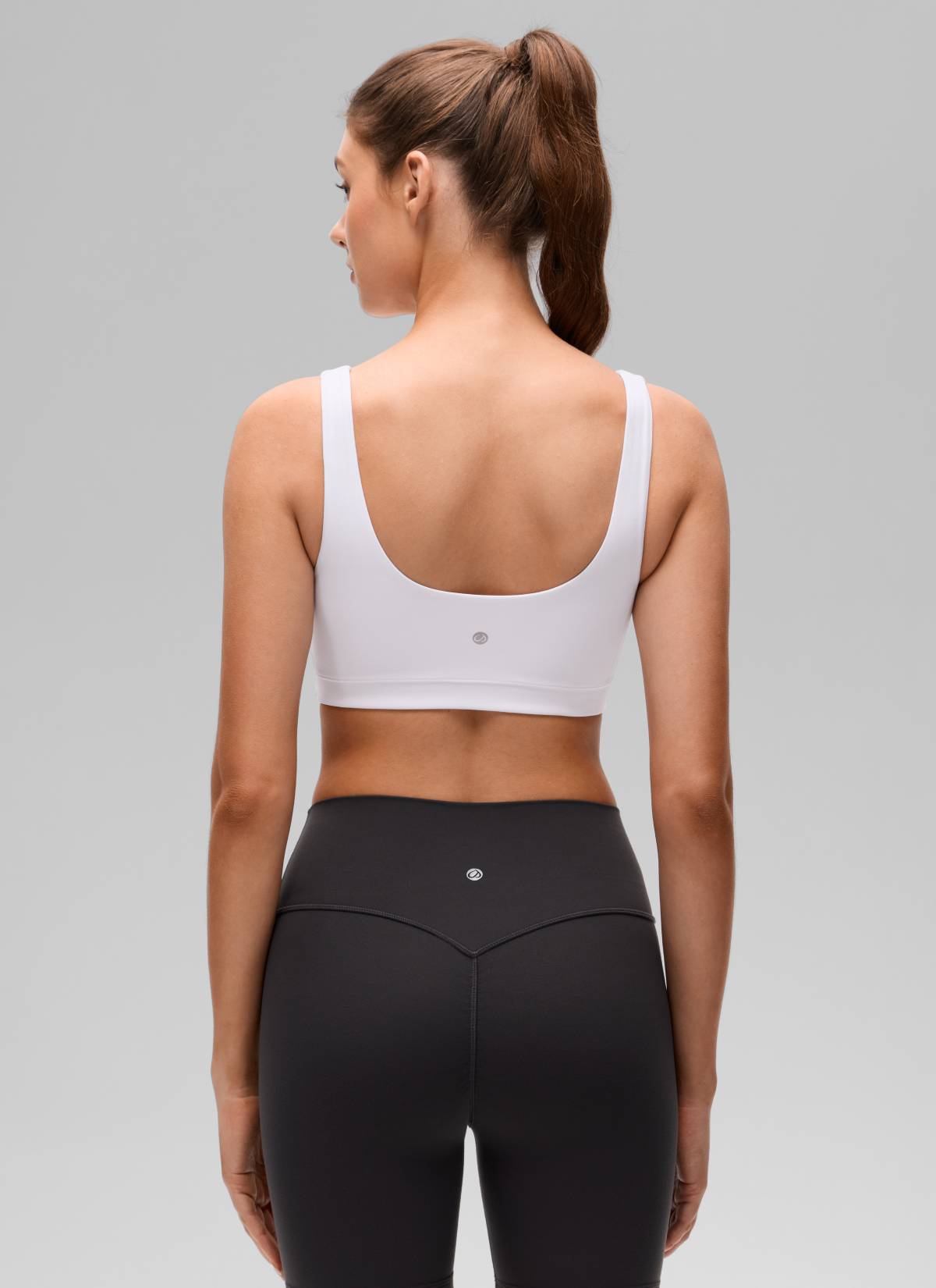 CRZ YOGA Women's Butterluxe Yoga U Back Sports Bra Light Support White