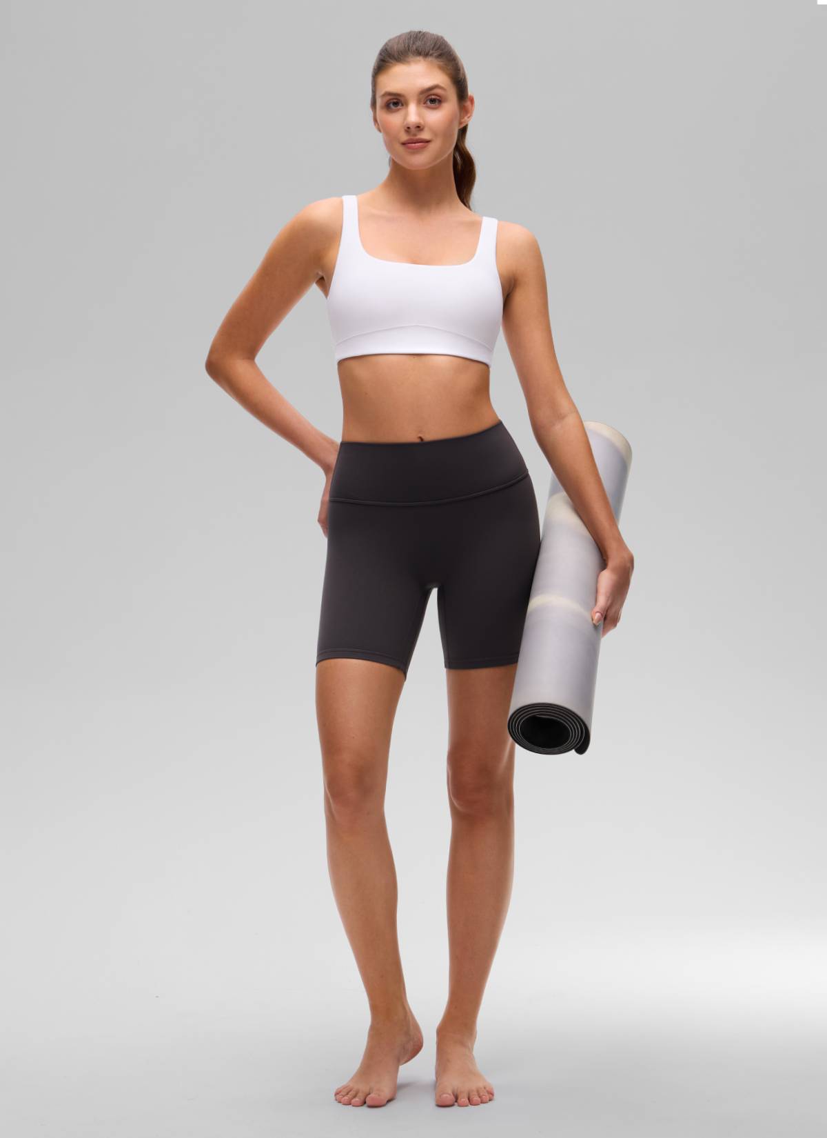 CRZ YOGA Women's Butterluxe Yoga U Back Sports Bra Light Support White