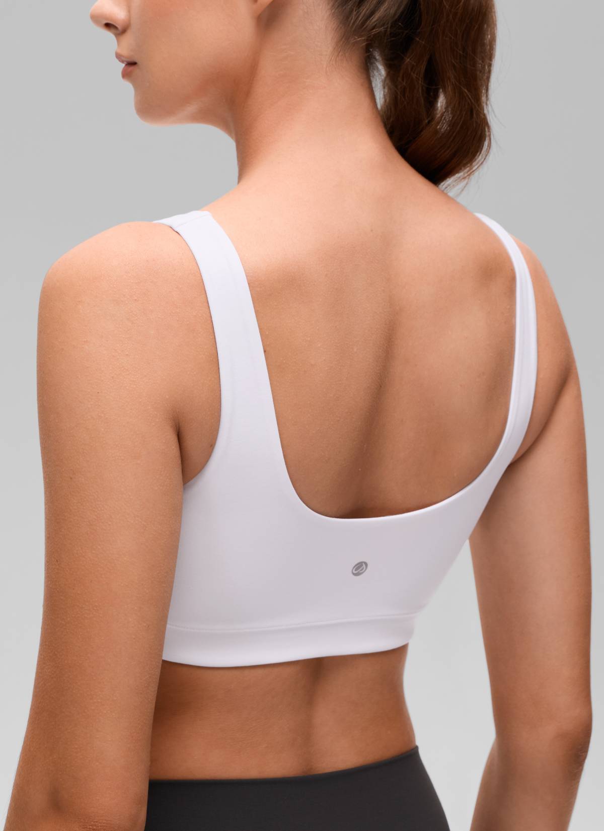 CRZ YOGA Women's Butterluxe Yoga U Back Sports Bra Light Support White