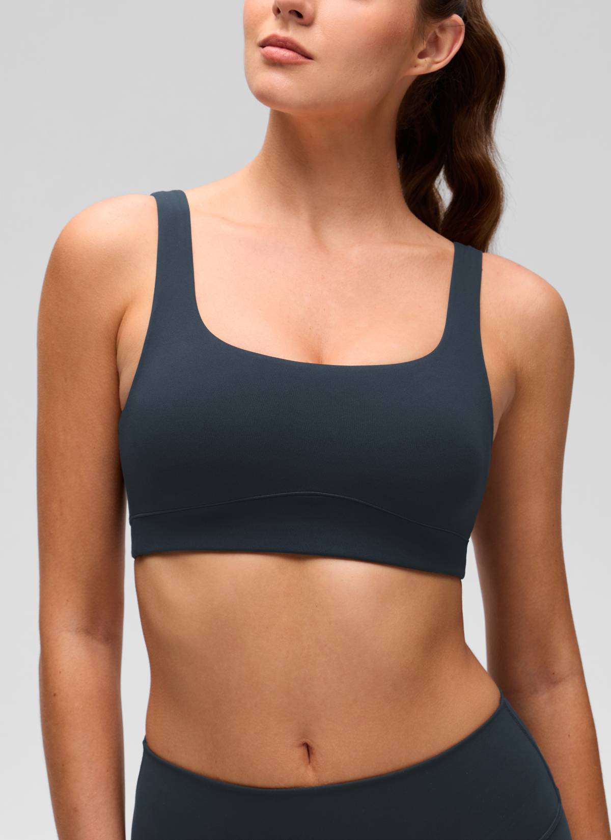CRZ YOGA Women's Butterluxe Yoga U Back Sports Bra Light Support True Navy