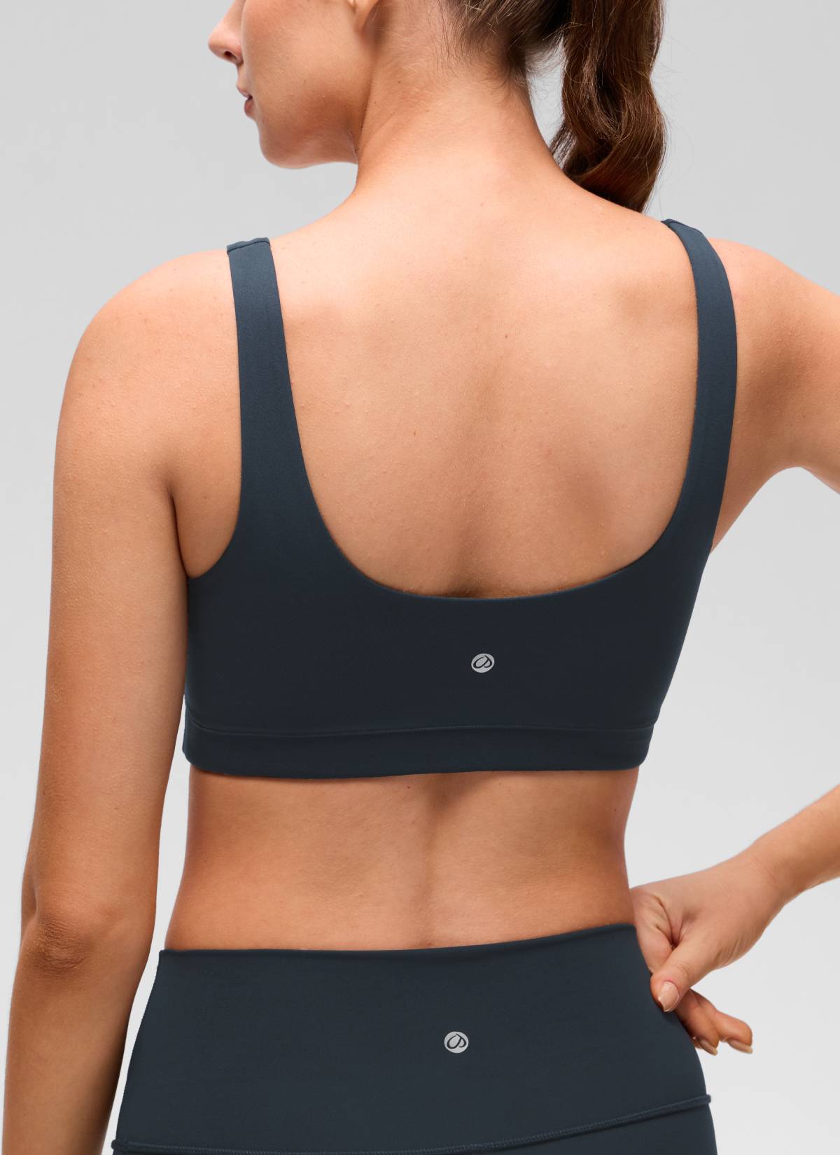 CRZ YOGA Women's Butterluxe Yoga U Back Sports Bra Light Support True Navy