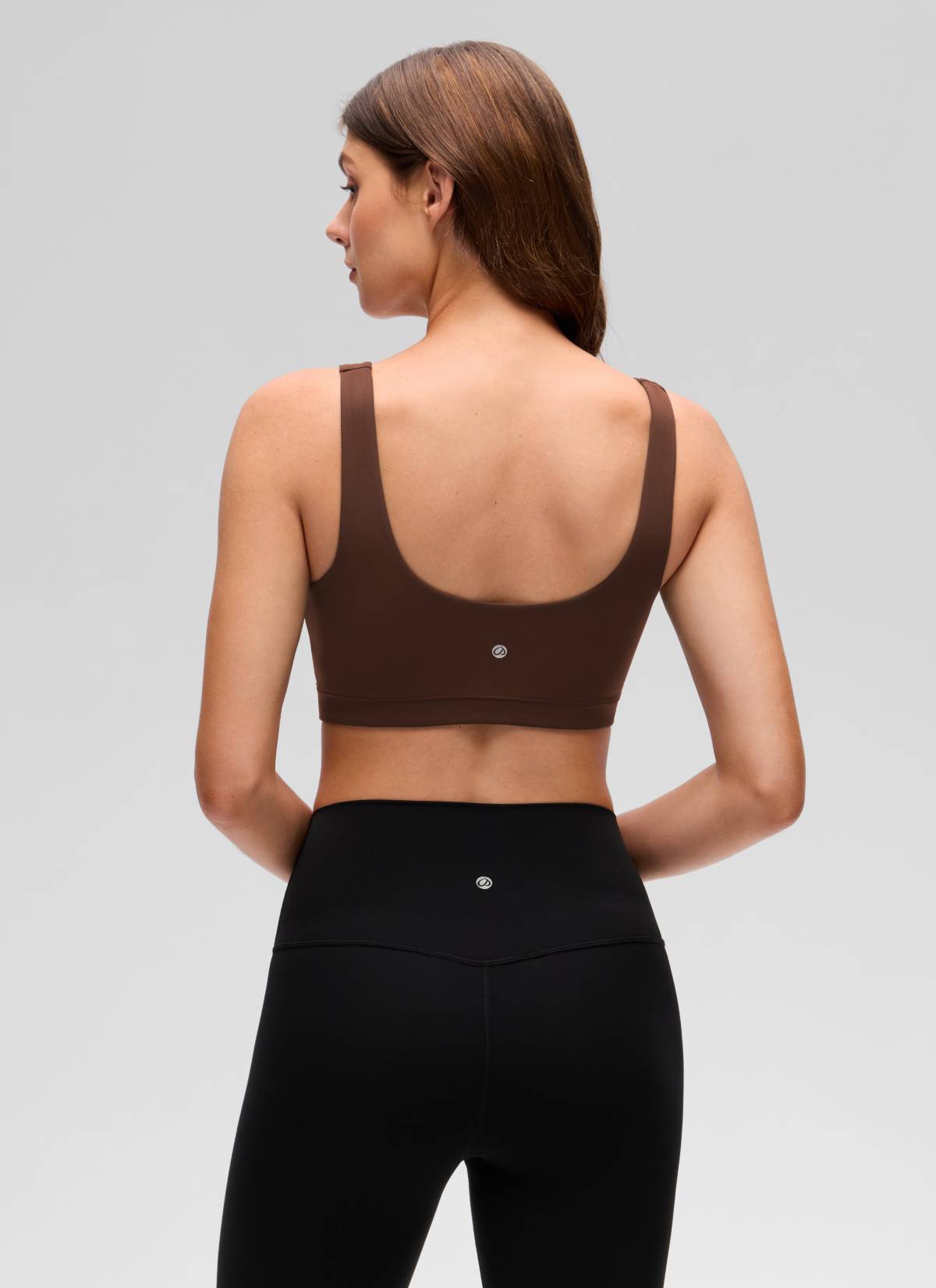 CRZ YOGA Women's Butterluxe Yoga U Back Sports Bra Light Support Lava Brown