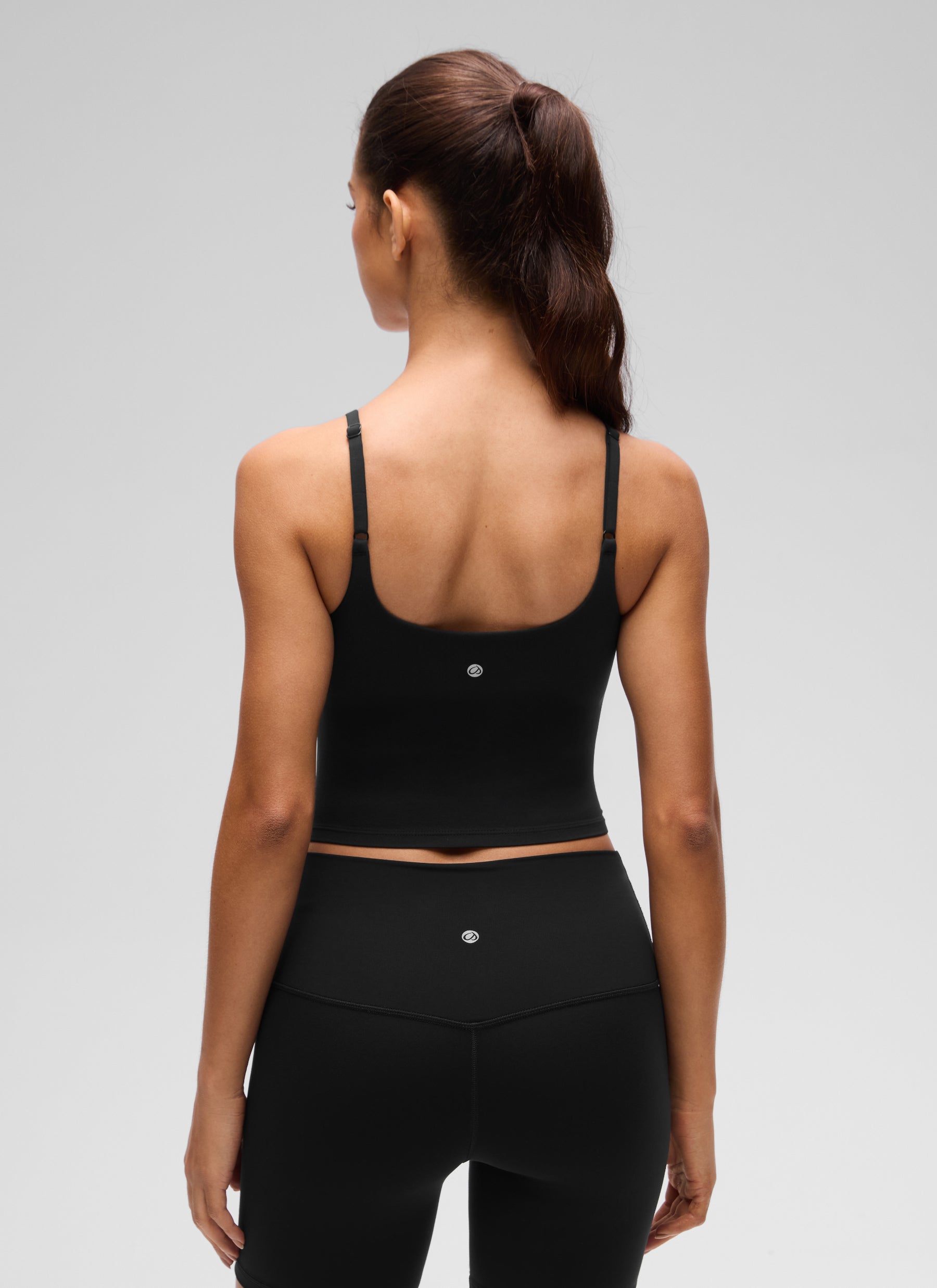 CRZ YOGA Women's Butterluxe Yoga Ruched V Neck U Back Crop Padded Tank Black