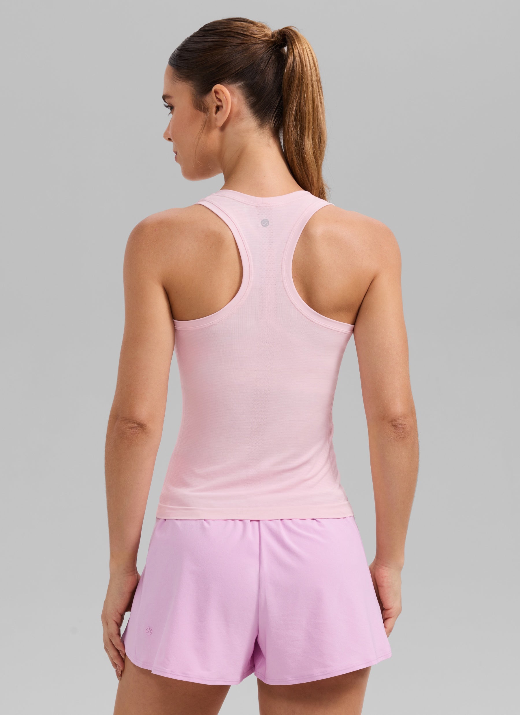 CRZ YOGA Women's Yoga Slim Fit Seamless Tank Crew Neck Racerback Strawberry Pink