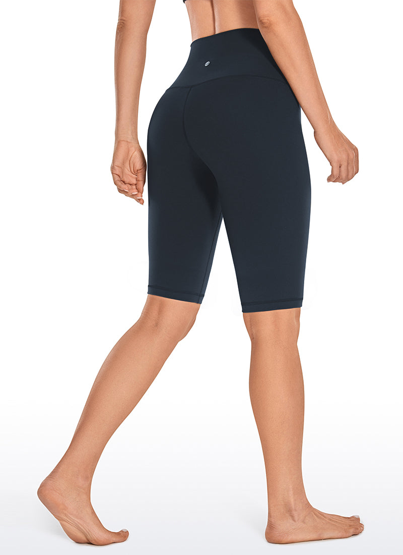 CRZ YOGA Women's Yoga High Rise Butterluxe Long Biker Shorts 10'' True Navy