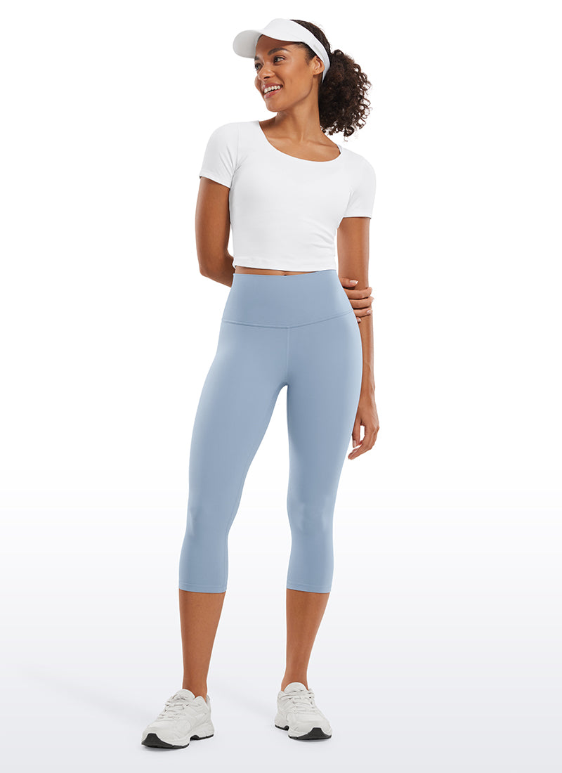 CRZ YOGA Women's Yoga Lounge High Rise Butterluxe Yoga Leggings 19'' Cambric Blue