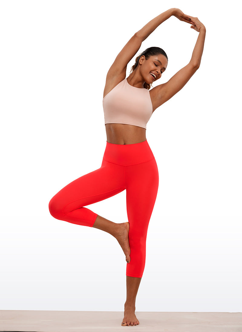 CRZ YOGA Women's Yoga Lounge High Rise Butterluxe Yoga Leggings 21'' Dark Red