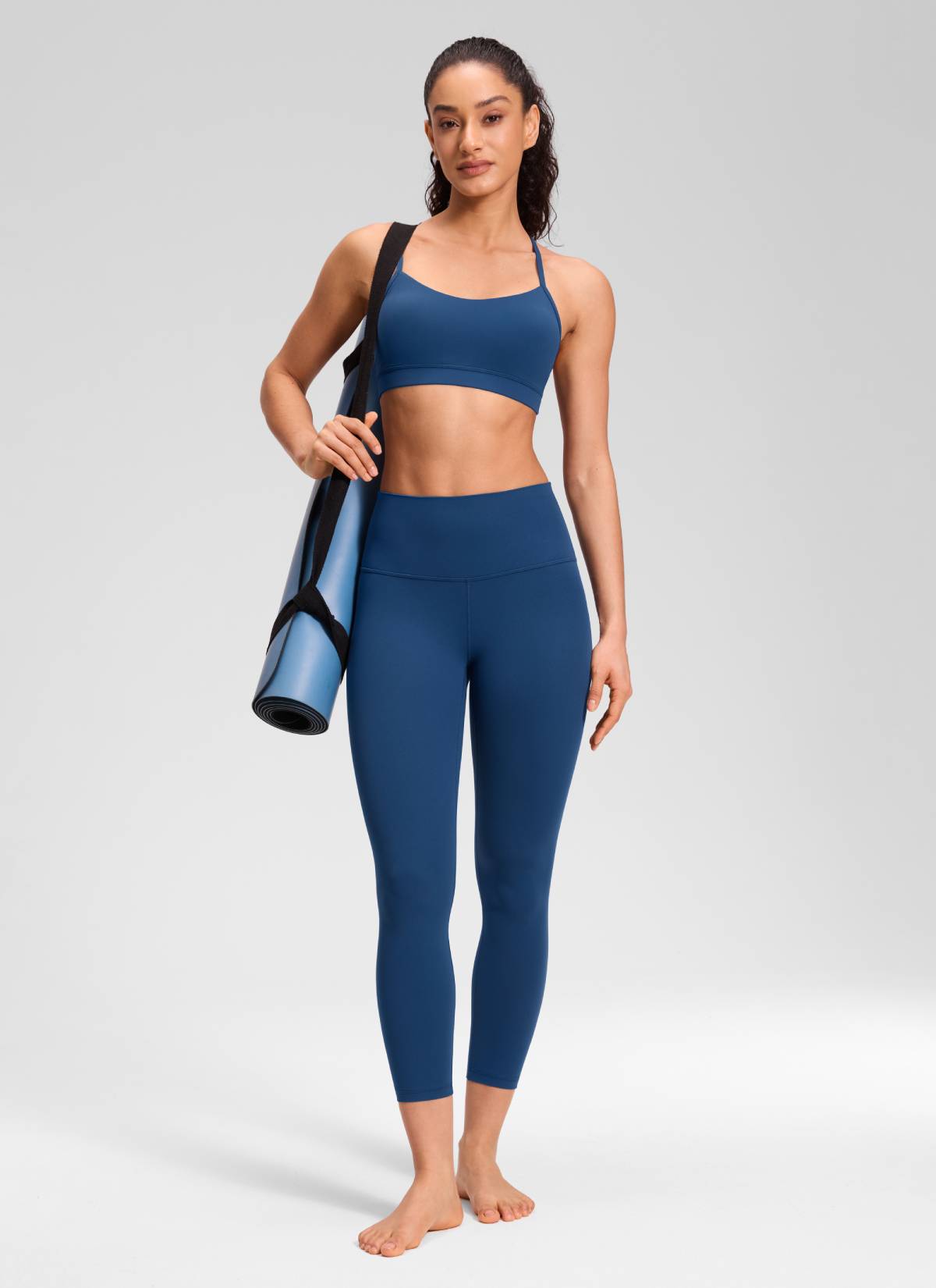 CRZ YOGA Women's Yoga Lounge High Rise Butterluxe Yoga Leggings 23'' French Navy @model_info:Larissa