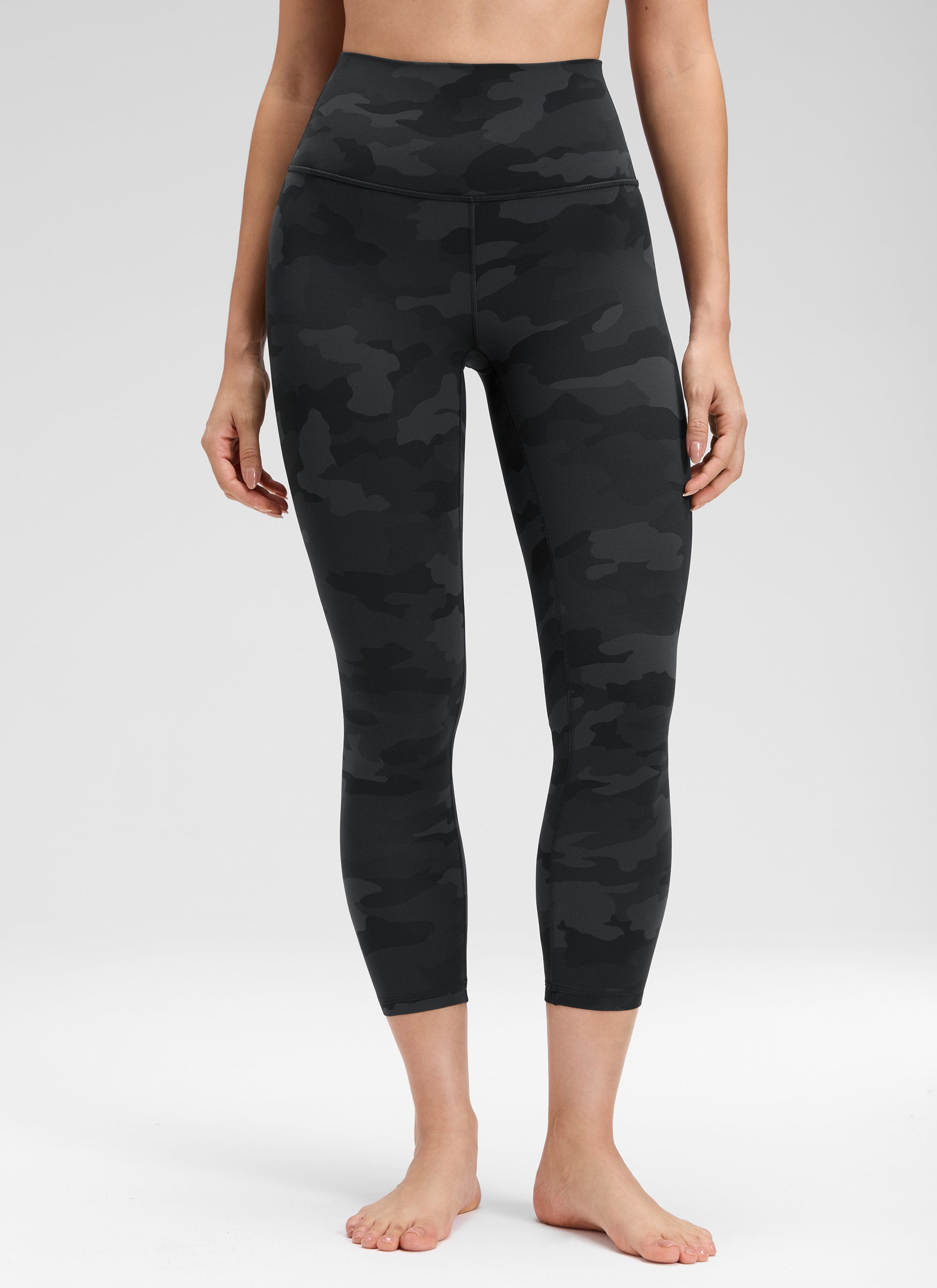 CRZ YOGA Women's Yoga Lounge High Rise Butterluxe Yoga Leggings 23'' Dark Grey Camouflage 2