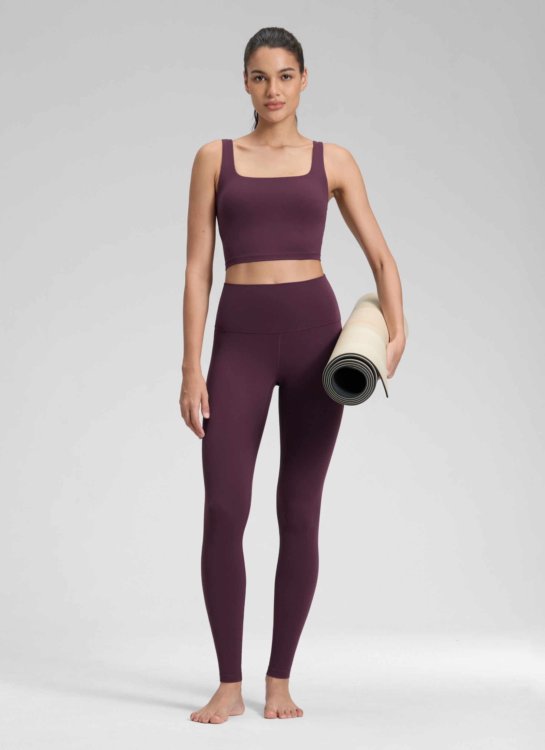 CRZ YOGA Women's Yoga Lounge High Rise Butterluxe Yoga Leggings 30'' Deep Purple