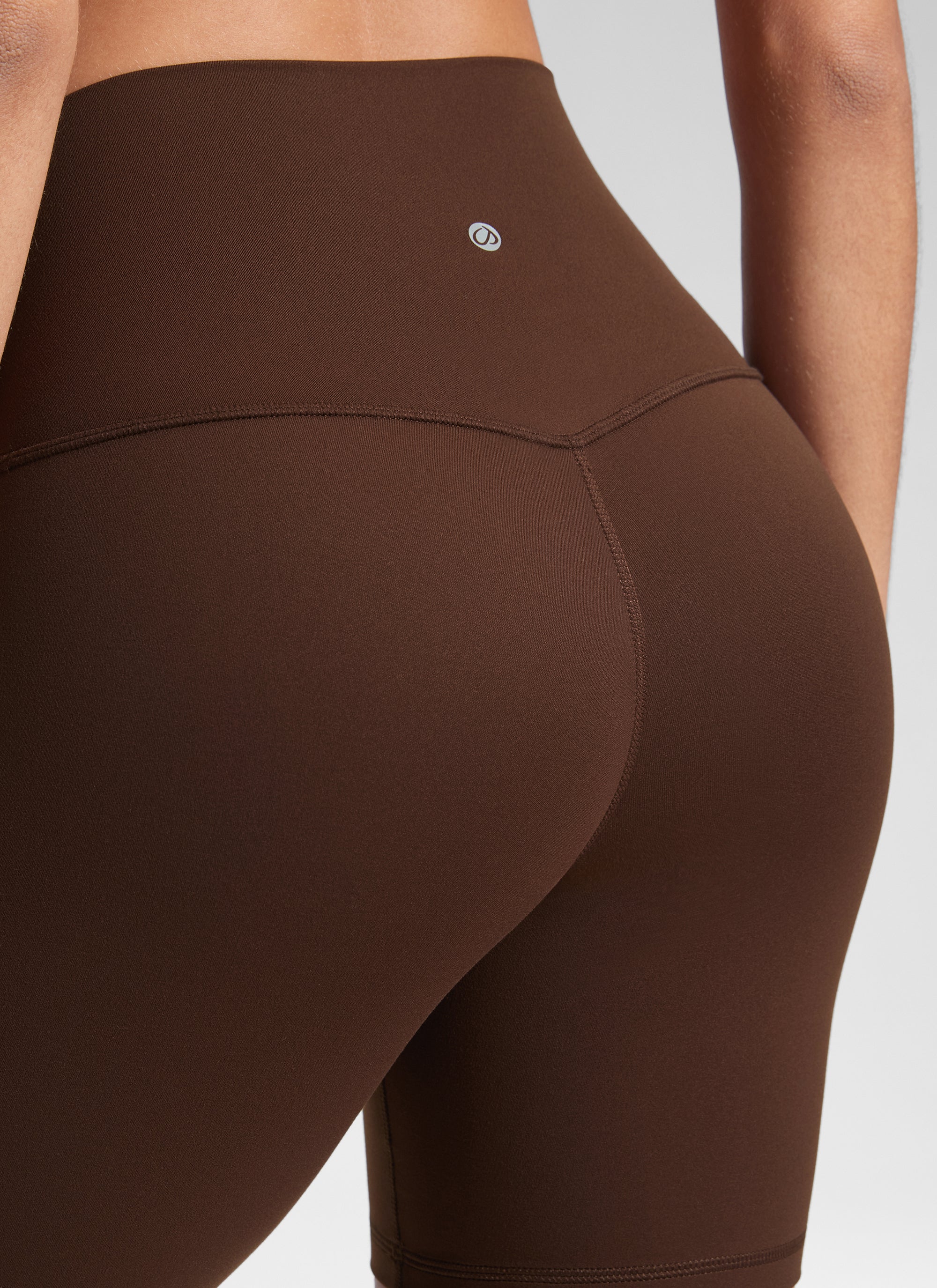 CRZ YOGA Women's Yoga High Rise Biker Shorts Butterluxe Shorts 6'' Lava Brown