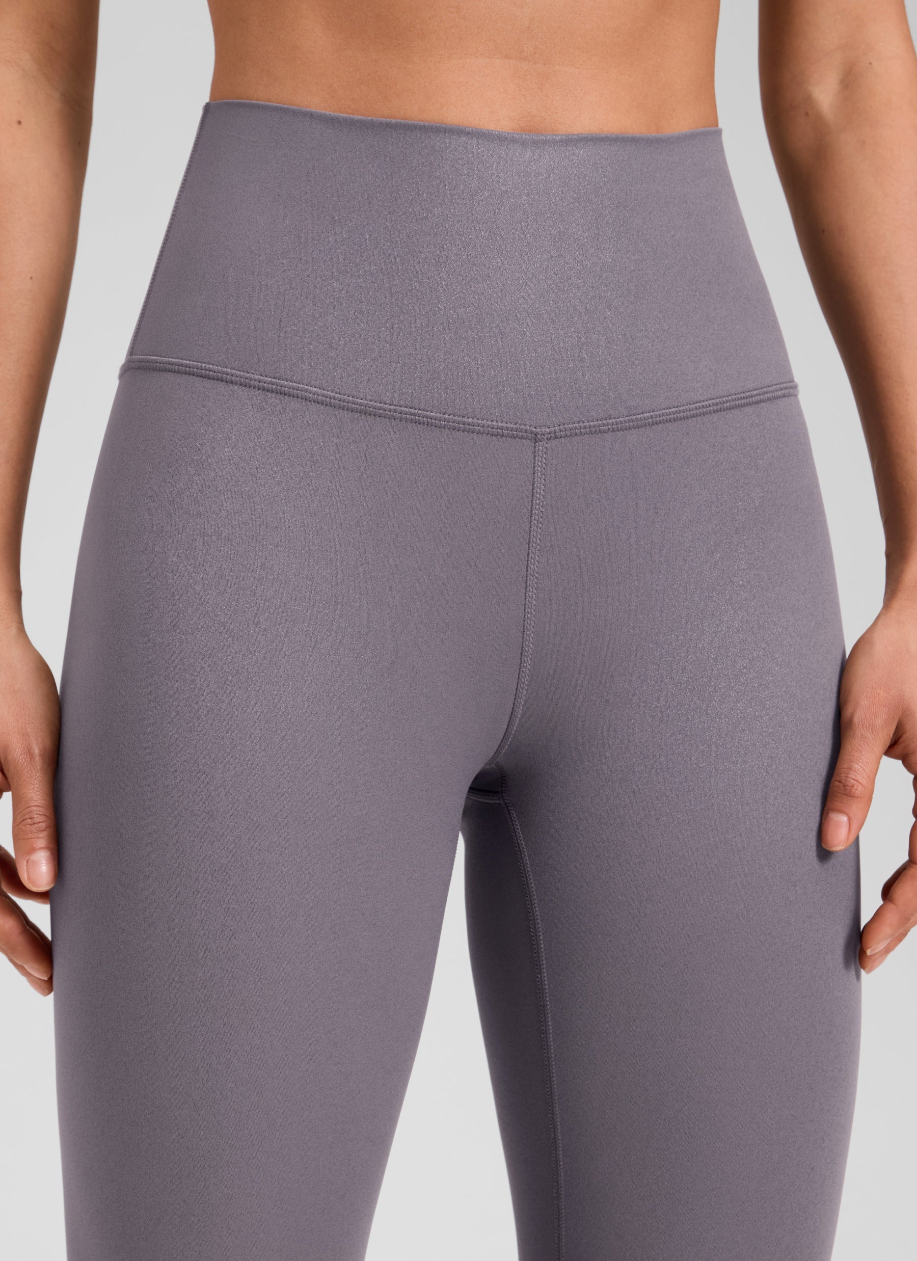 CRZ YOGA Women Butterluxe Matte Faux Leather Leggings 25'' Tornado Grey Classic Pattern