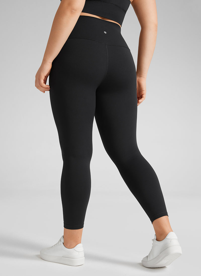 CRZ YOGA Women's Yoga High Rise Plus Size Butterluxe Leggings 25'' Black @model_info:Victoria