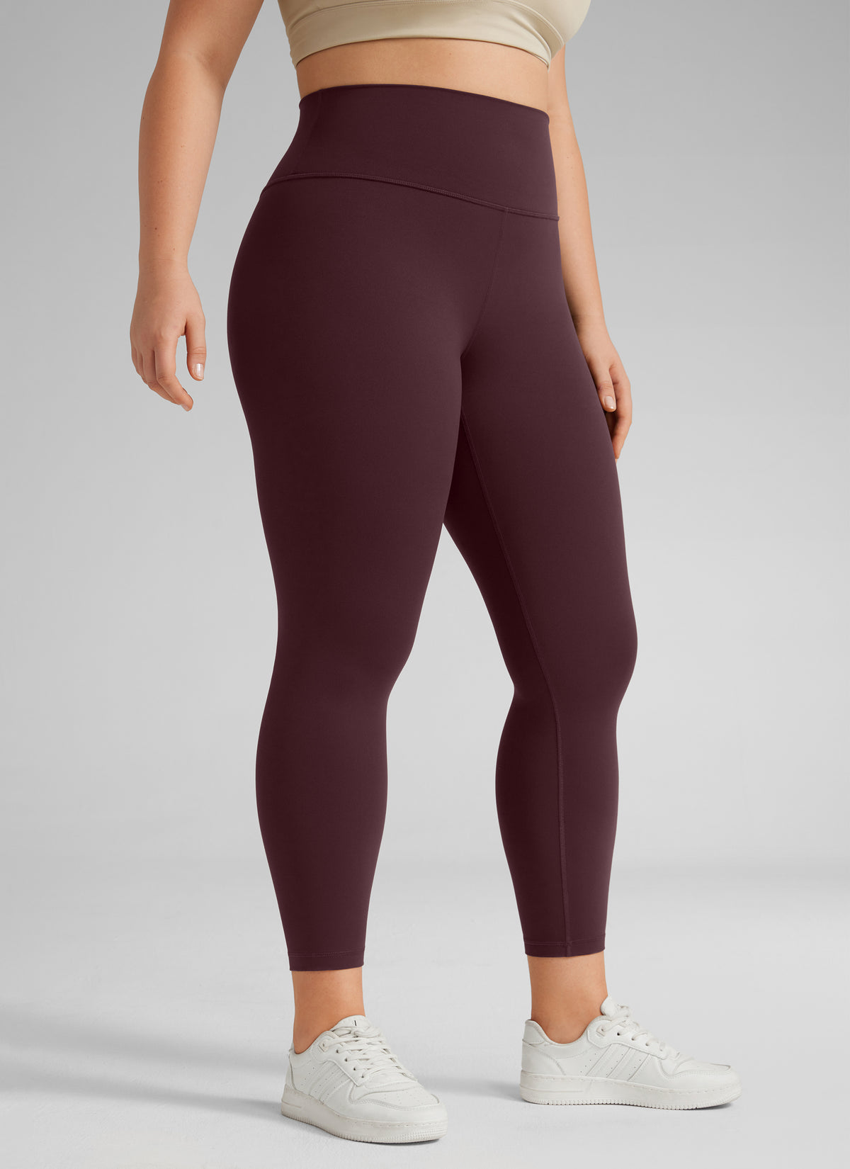 CRZ YOGA Women's Yoga High Rise Plus Size Butterluxe Leggings 25'' Ripe Plum @model_info:Victoria