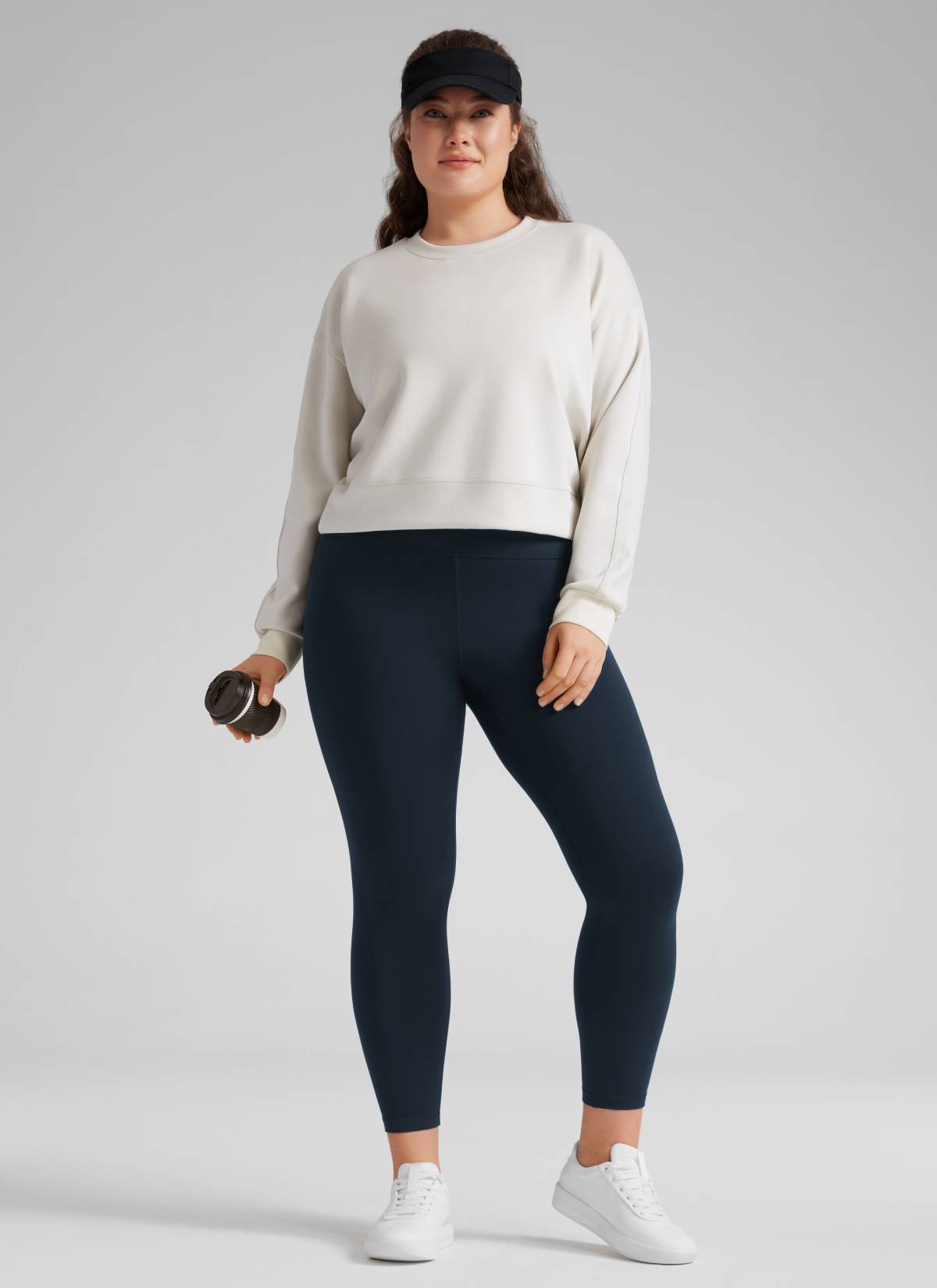 CRZ YOGA Women's Yoga High Rise Plus Size Butterluxe Leggings 25'' True Navy