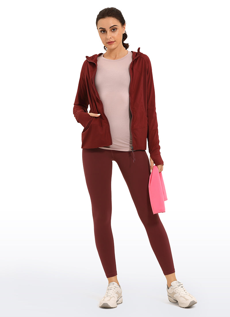 CRZ YOGA Women's Yoga Lounge High Rise Butterluxe Pocket Leggings 25'' Noctilucence Red @model_info:J