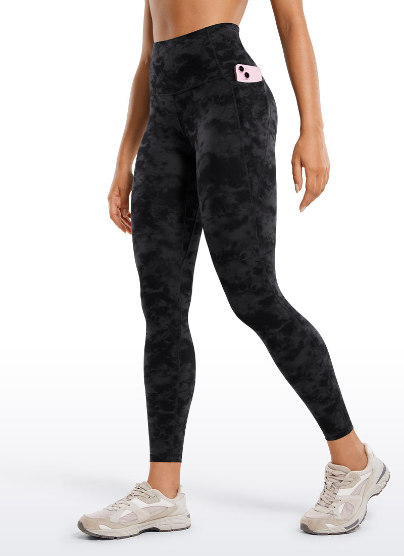 CRZ YOGA Women's Yoga Lounge High Rise Butterluxe Pocket Leggings 25'' Tie Dye Smoke Ink