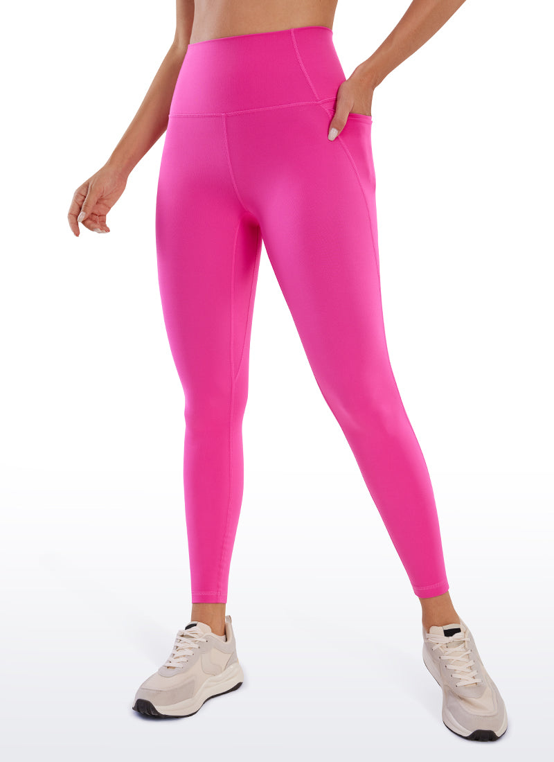 CRZ YOGA Women's Yoga Lounge High Rise Butterluxe Pocket Leggings 25'' Hibiscus Purple