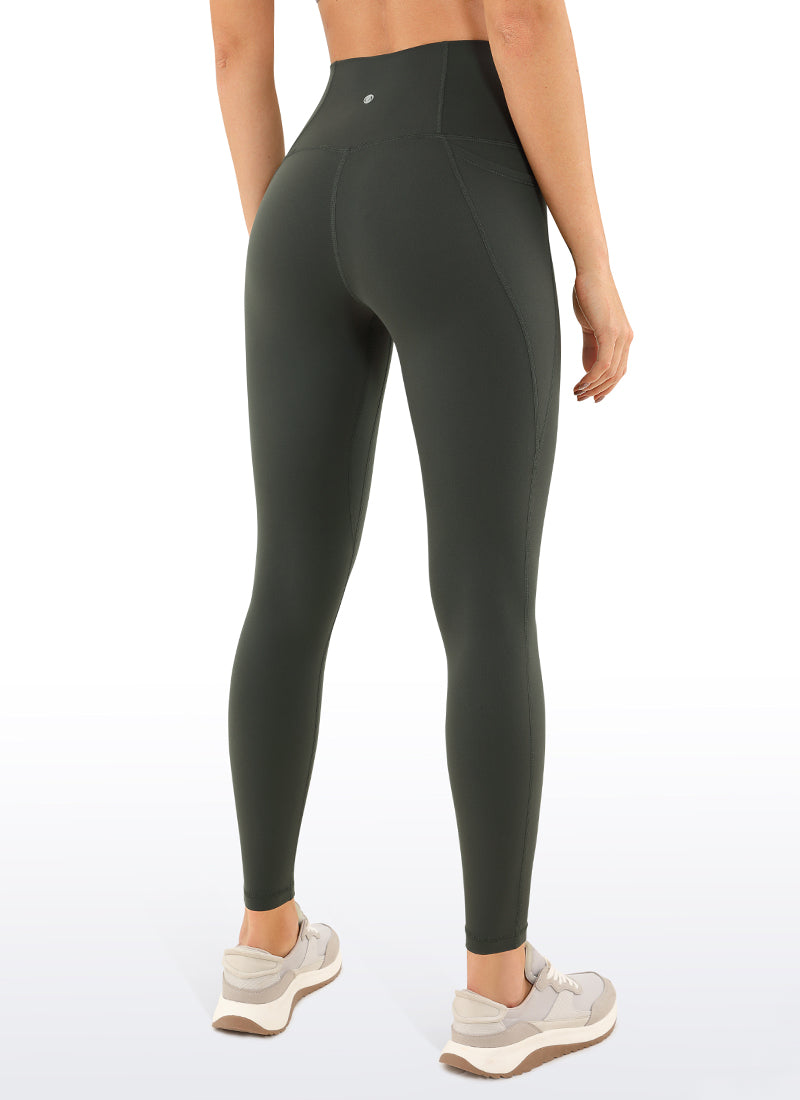 CRZ YOGA Women's Yoga Lounge High Rise Butterluxe Pocket Leggings 25'' Grey Olive