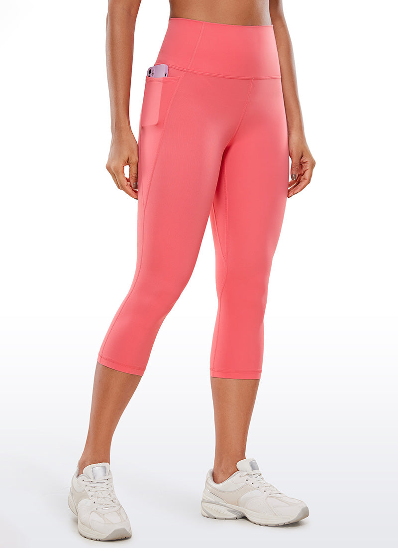 CRZ YOGA Womens Butterluxe High Waist Pockets Capri Leggings 19'' Raspberry Sorbet