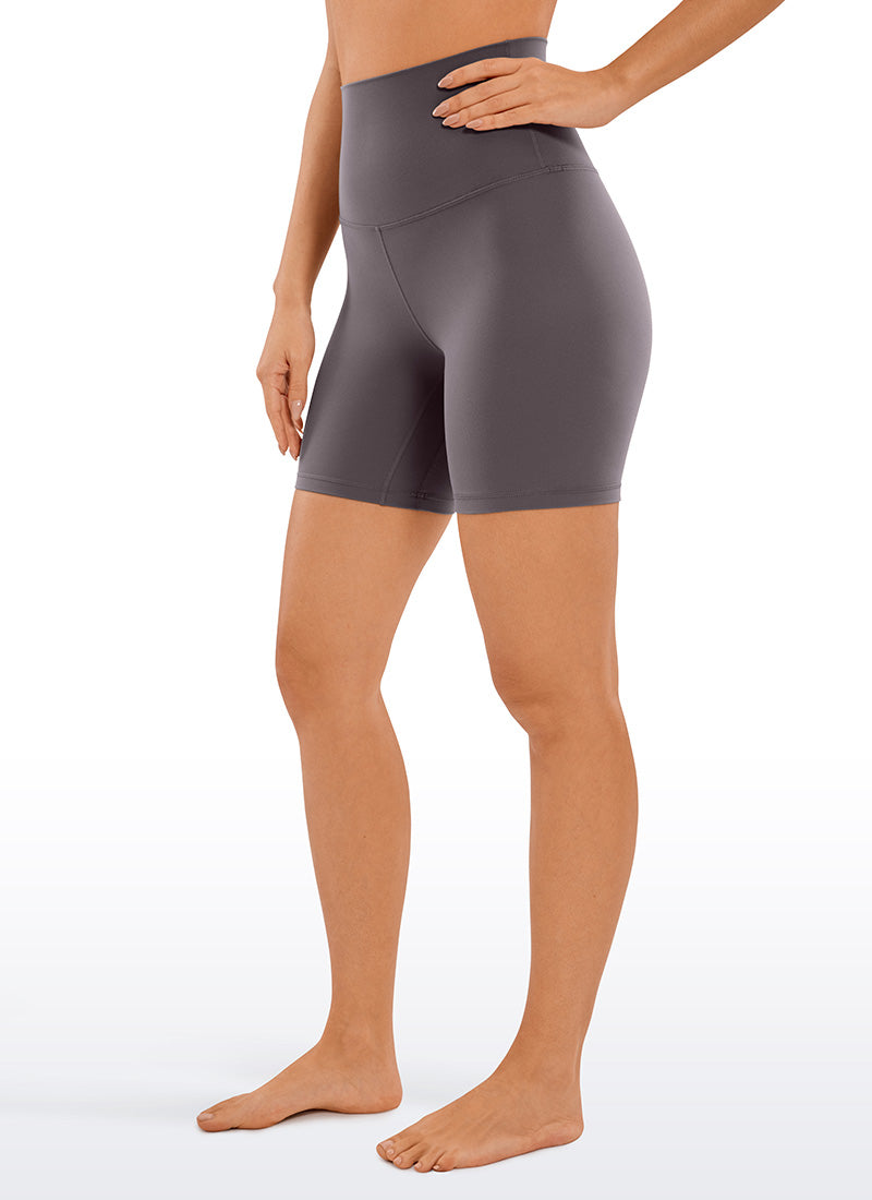 CRZ YOGA Women's Yoga Super High Waist Butterluxe Shorts 6'' Tornado