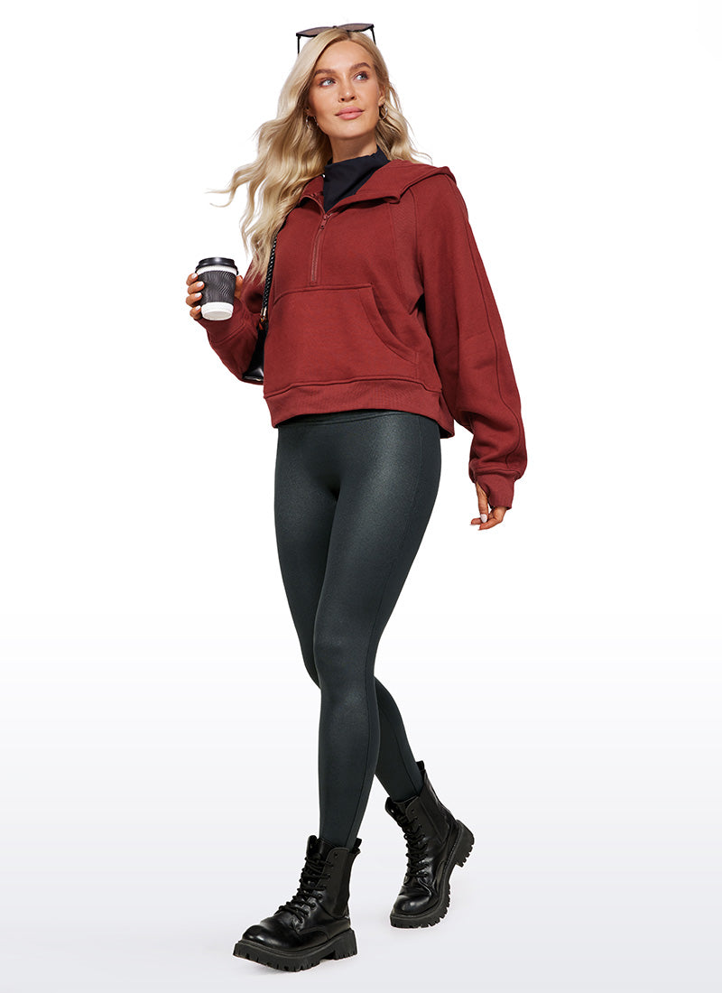 CRZ YOGA Women Butterluxe Matte Faux Leather No Front Seam Leggings 28'' Melanite Classic