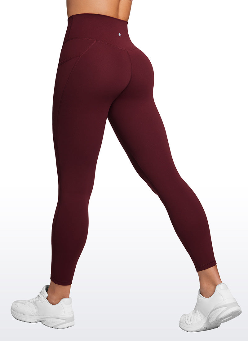 CRZ YOGA Butterluxe Womens Crossover Waist Leggings with Pockets 25
