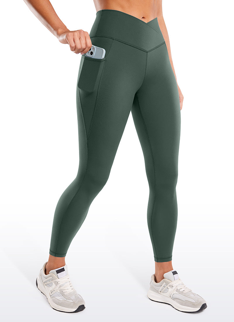 CRZ YOGA Butterluxe Womens Crossover Waist Leggings with Pockets 25